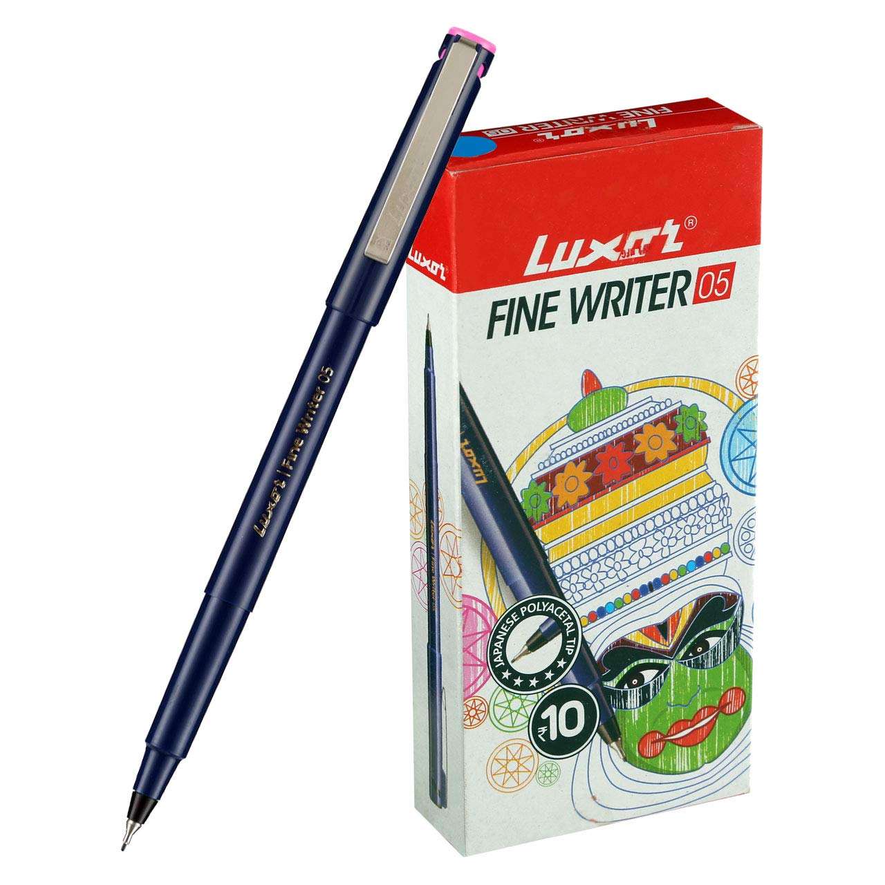 Luxor Fine Writer Pink Color (pack Of 10 Pen) 1