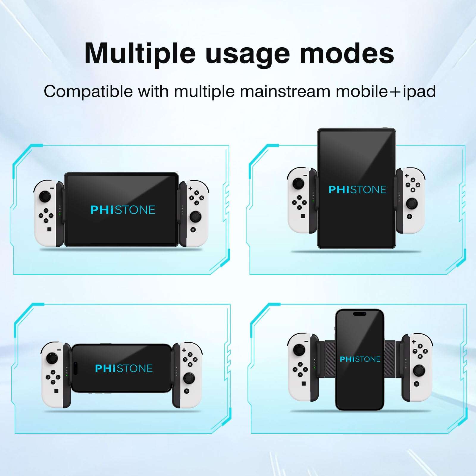 Phistone Magnetic MagSafe Smartphone & Tablet Mount for Nintendo Switch JoyCon (JoyCon Not Included) - 360° Rotation, Adjustable Length, Multi-Device Compatible, Strong Magnetic Hold 6