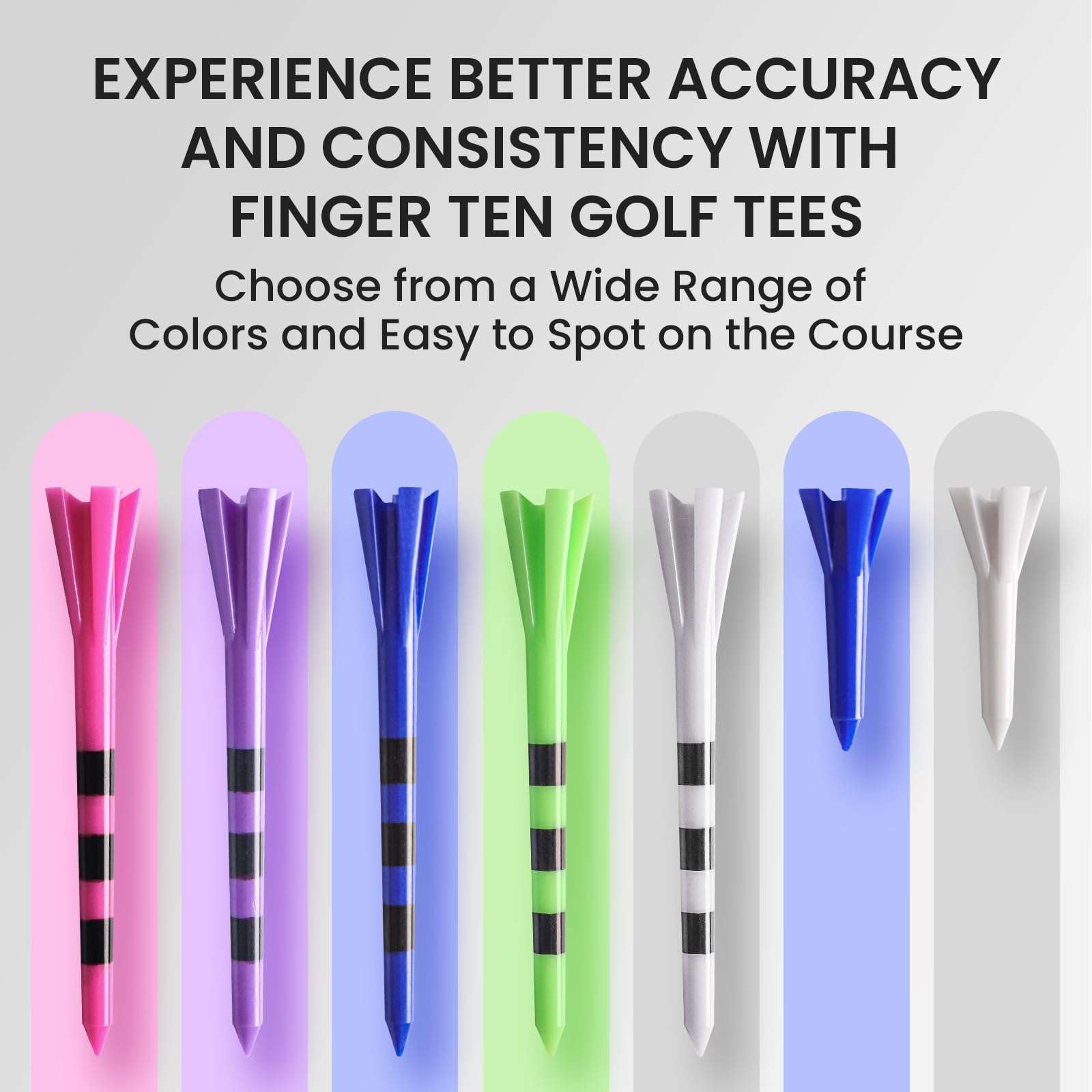 FINGER TEN Golf Tees Plastic 3 1/4 2 3/4 1 1/2 Inch Unbreakable 80 Driver Tees with 20 Iron Tees Mixed Pack, Durable Long Short Golf Tee for Iron Shots Reduce Friction (3 1/4 and 1 1/2 Green) 6