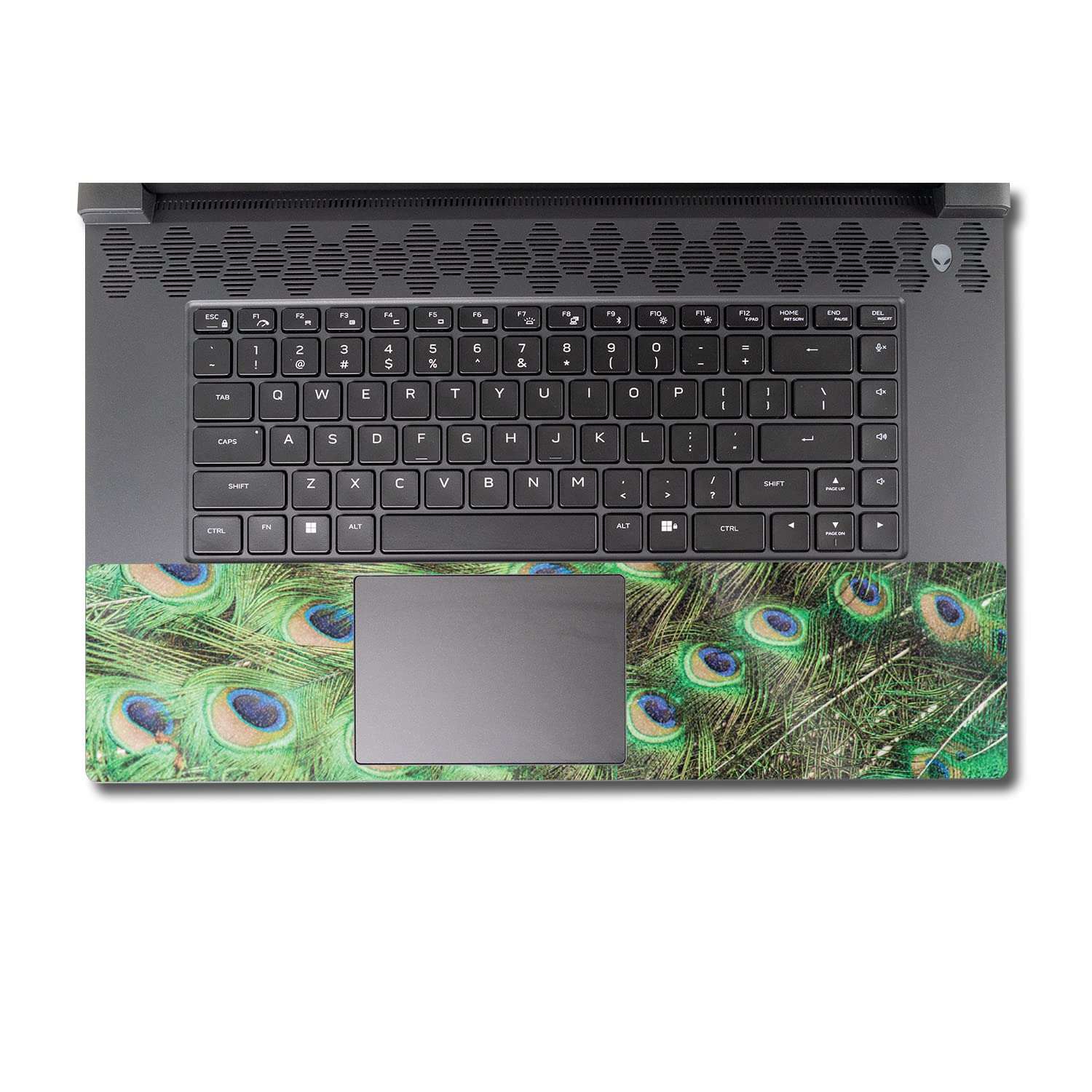 MightySkins Glossy Glitter Skin Compatible With Alienware M17 R5 (2022) Full Wrap Kit - Peacock Pattern | Protective Durable High-Gloss Glitter Finish | Easy To Apply & Change Styles | Made in the USA 3