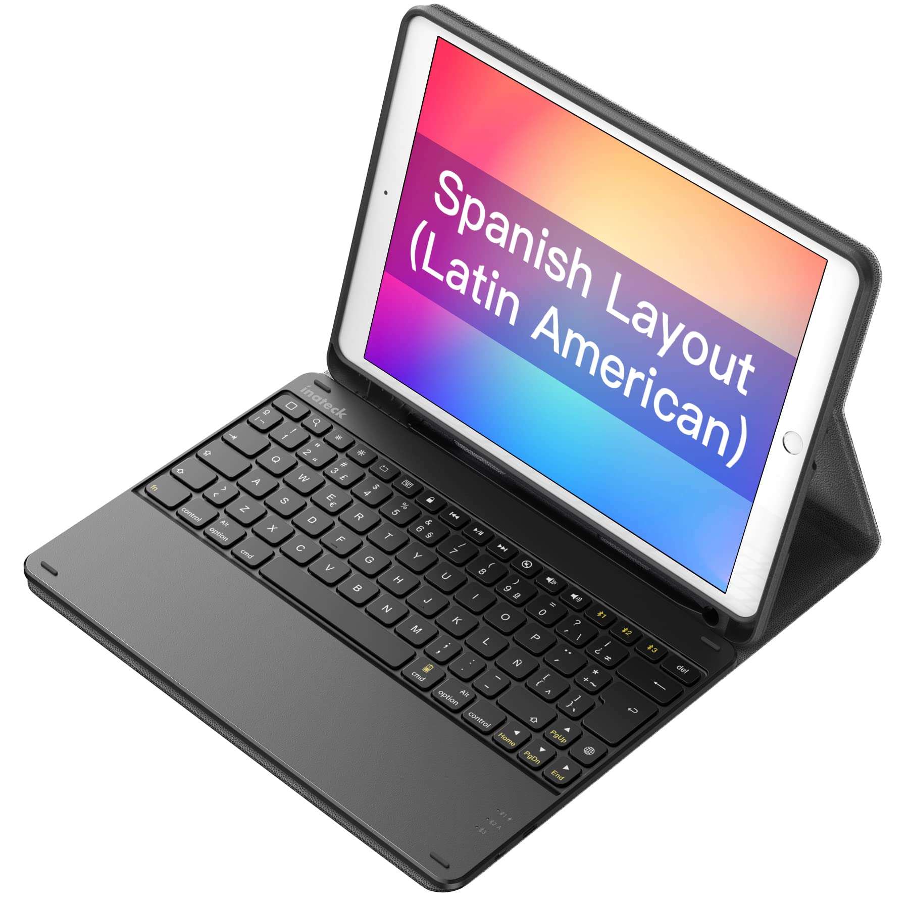 Funda con Teclado Inateck Compatible con iPad 2021(9ª Gen)/iPad 2020(8ª Gen)/iPad 2019 (7ª Gen) de 10,2 Pulgadas, iPad Air 3 y iPad Pro 10,5, Disposición del Teclado Español, KB02017 1