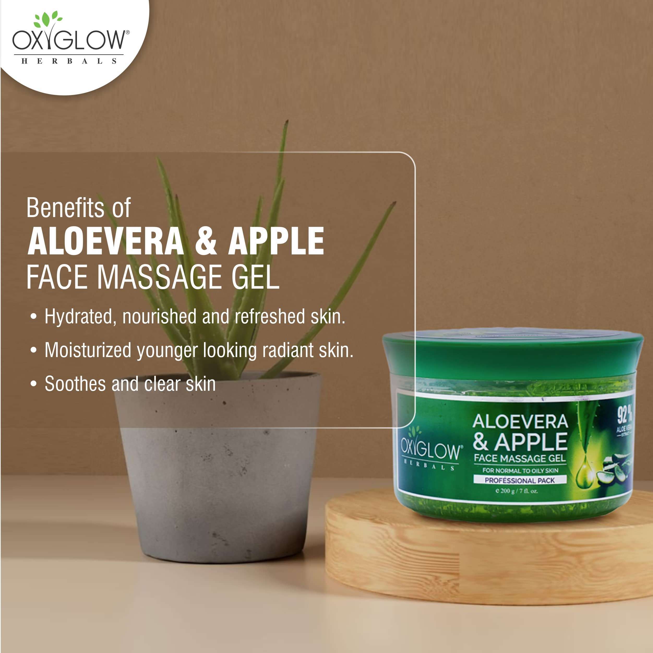 OxyGlow Herbals Alovera Apple Face Massage Gel- For Natural Glowing & Healthy Skin| Deeply Nourishes- 500 Gm (Pack of 1)|Hydrates|Nourished|Refreshed Skin|Moisturized Younger Looking|Face Massage Gel|All Skin Type|Mousturizes|All Skin Type 5