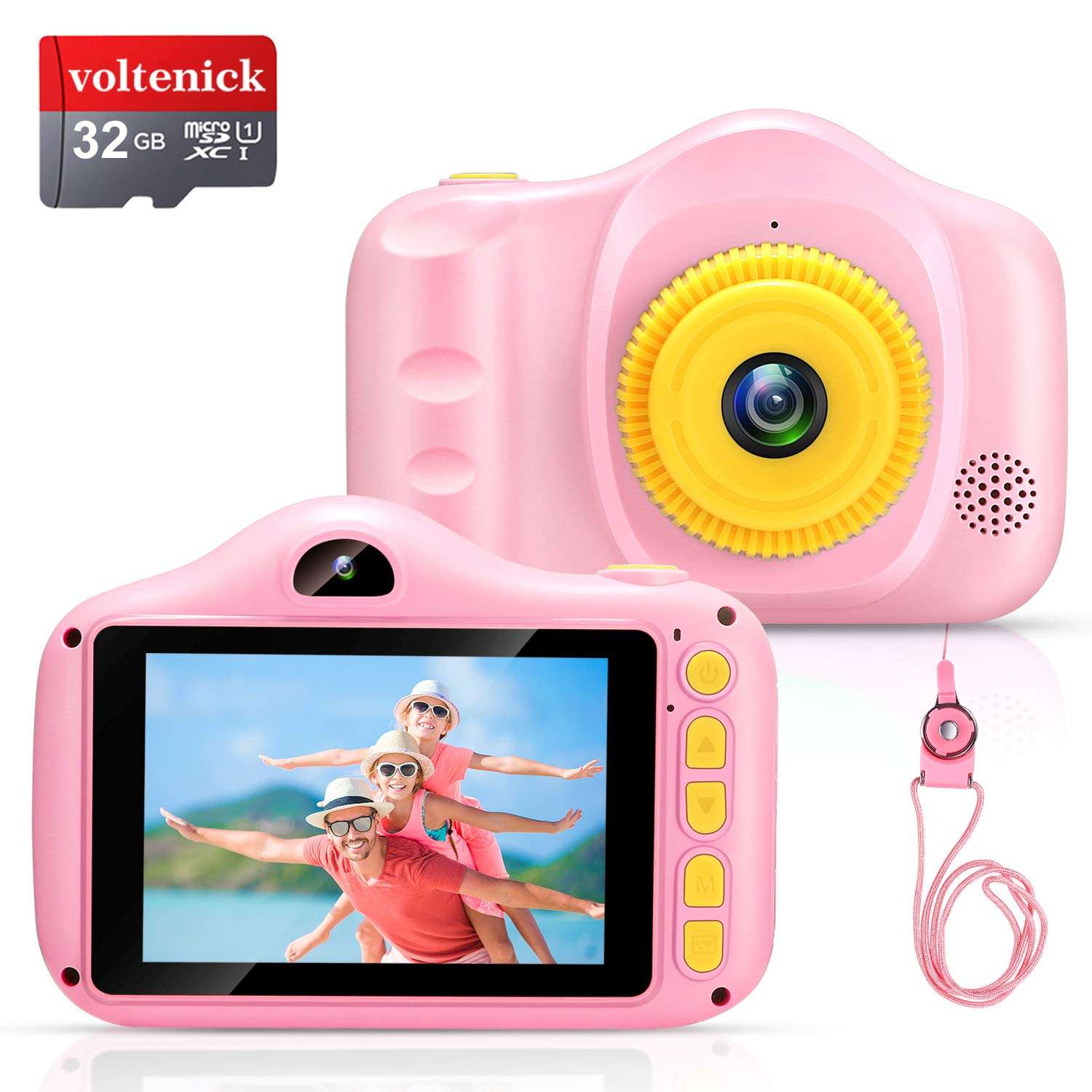 voltenick Upgrade Kids Selfie Camera Birthday for Girls Toys 3.5Inch 1080P HD Children Digital Camera for Age 3 4 5 6 7 8 9 10 Year Old Girls Toddler Video Camera with 32GB SD Card 1