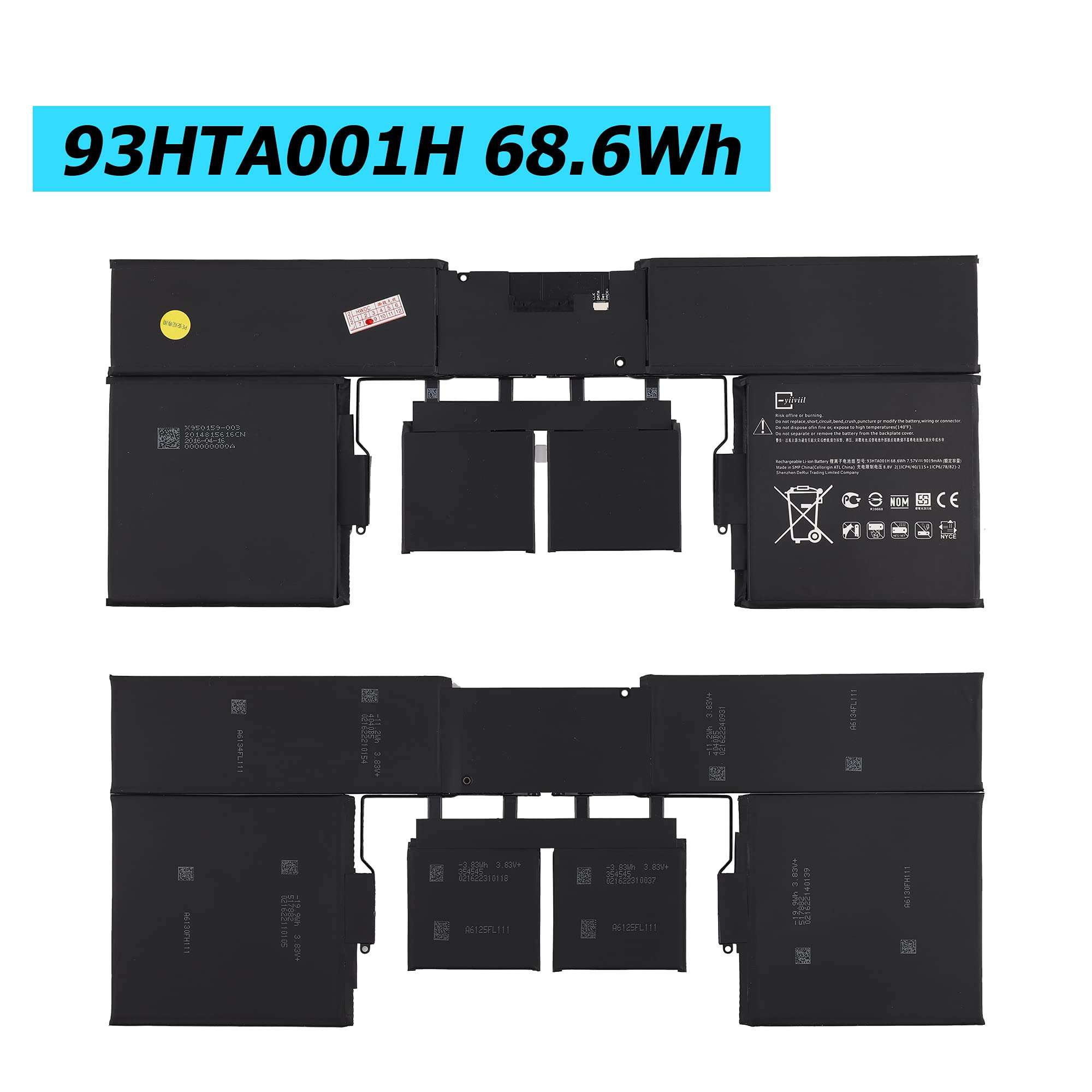 Vvsialeek New G3HTA001H 93HTA001H Laptop Battery Compatible with Microsoft Surface Book 1st Gen Model 1785 93HTA001H 3