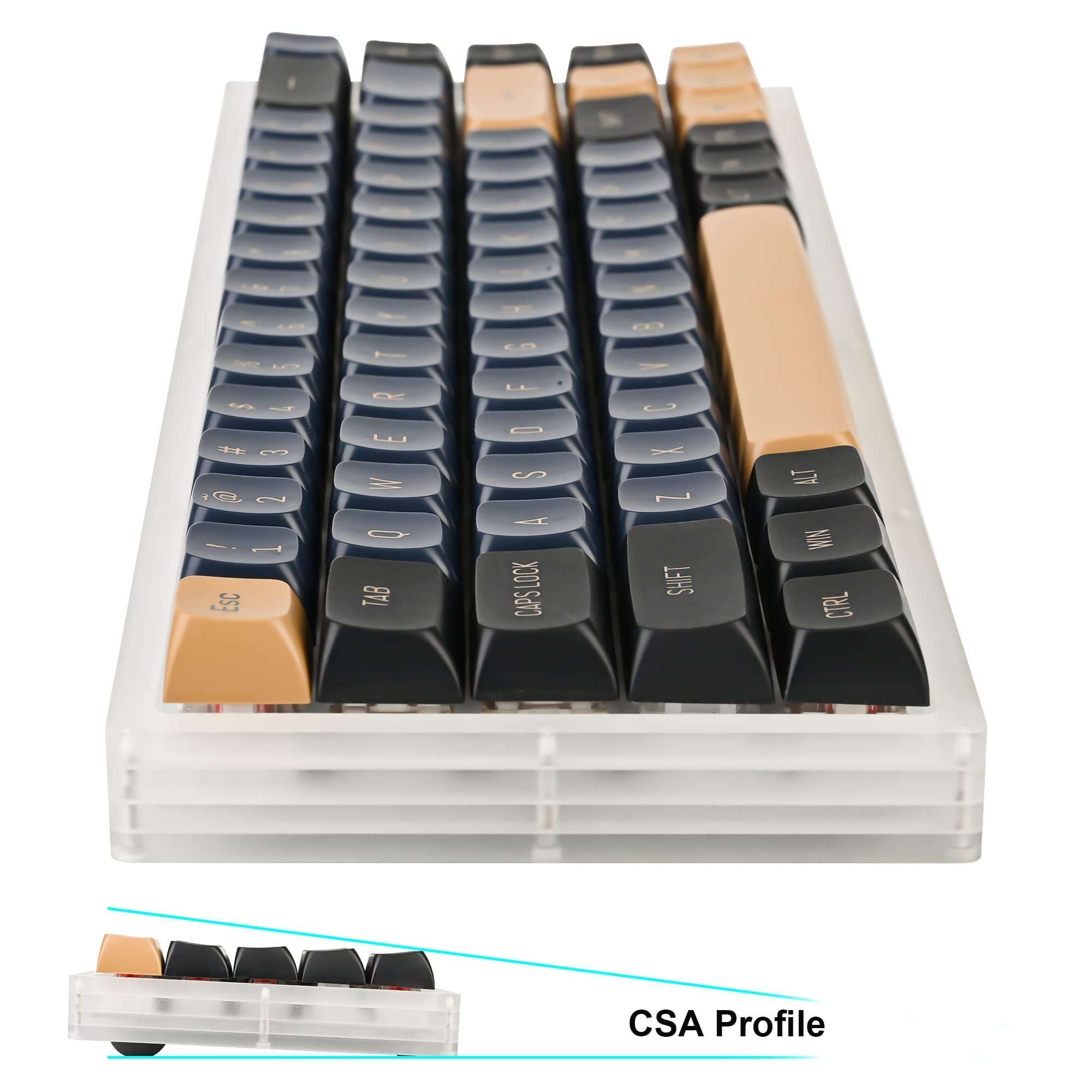 Fogruaden PBT Blue Samurai Keycaps, 163 Keycap Set Double Shot Keycaps, CSA Profile, Custom Keycaps for Cherry Gateron MX Switches Mechanical Keyboard 4