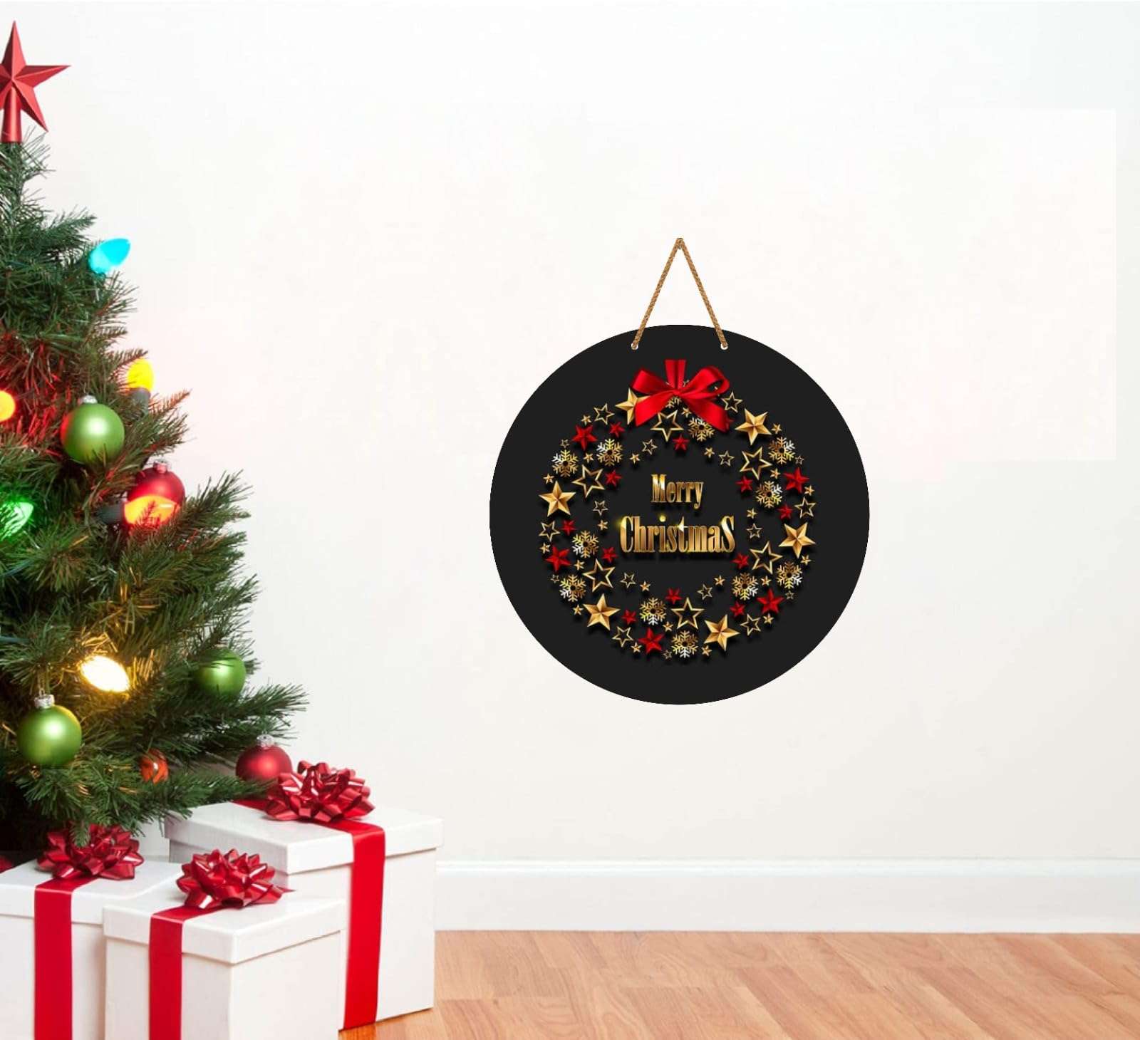 Webelkart " Merry Christmas Printed Wall Hanging/Door Hanging For Home And Christmas Decorations Items- New Year Gift Items (10 inches) (Design-5) 3