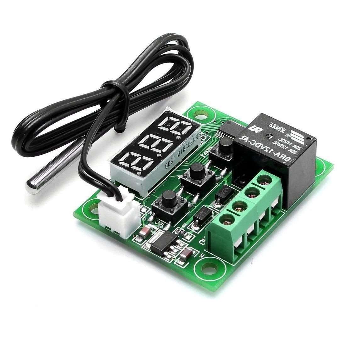DC 12V Thermostat Temperature Controller Switch Board Red Digital Display