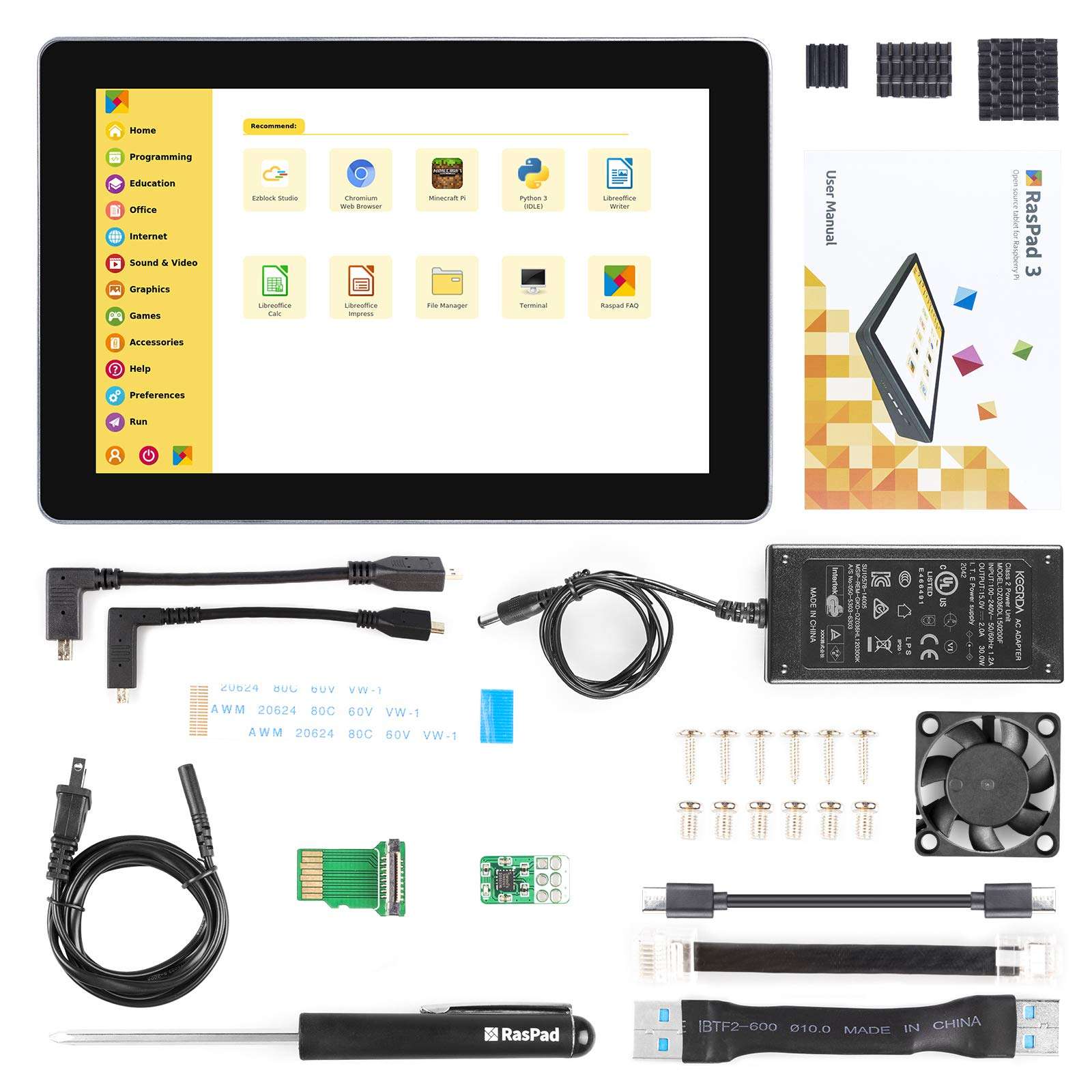 SunFounder RasPad 3.0 - an All-in-One Tablet for Raspberry Pi 4B with 10.1" Touchscreen and Built-in Battery for IoT, Programming, Gaming, 3D Printing Projects 6