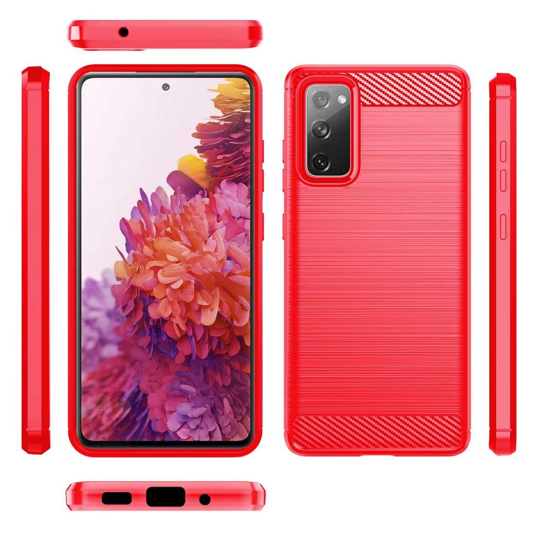 Dzxouui for Samsung S20 FE 5G Case, Samsung S20 FE Case, Samsung Galaxy S20 Fan Edition Case,Protective Phone Cover Shockproof Soft TPU Case for Samsung Galaxy S20 FE 5G / S20 Fan Edition(DL-Red) 5
