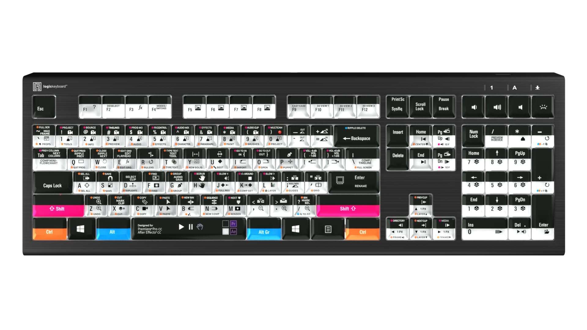 Logickeyboard Backlit 'Astra2' Filmmaker Keyboard • Combo-Designed for Both Adobe Premiere Pro & After Effects on Windows PC • p/n LKB-AEPP-A2PC-US 1