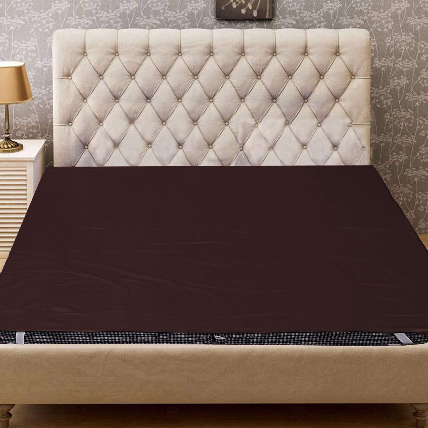Vocal Store PVC Water Resistant Mattress Protector Sheet, (Brown, Standard,78X48Inches) CPMS2-S03-78X48