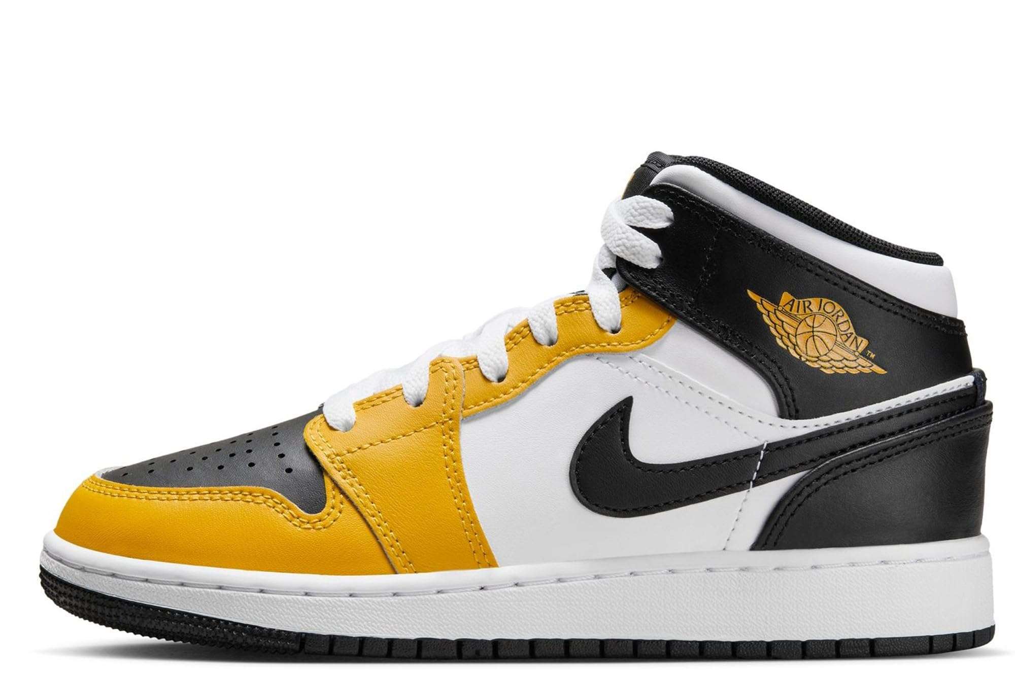 Jordan Big Kid's 1 Mid Yellow Ochre/Black-White (DQ8423 701) - 6.5