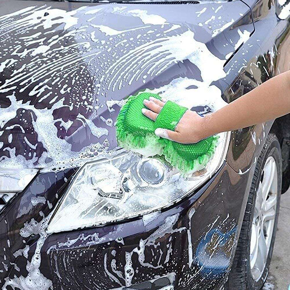 Zusaca Multipurpose Microfiber Wash and Dry Cleaning Sponge Washing and Cleaning Duster with Smooth Microfibers and Hand Grip Elastic (1 Pcs.) 5