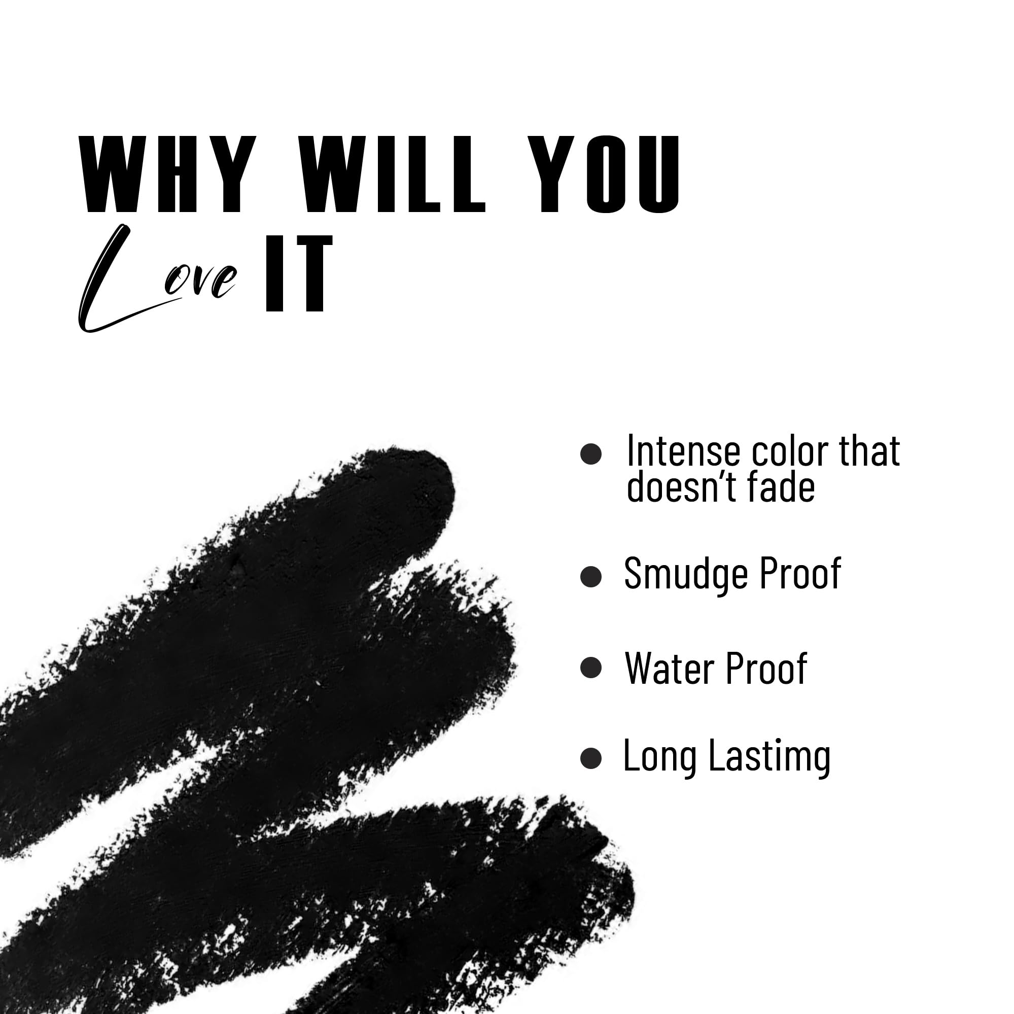 Seven Seas HD Gel Kajal, Eyebrows & eyeliner your eyes | Long Lasting| Waterproof & Smudge | Proof Black Kajal 6