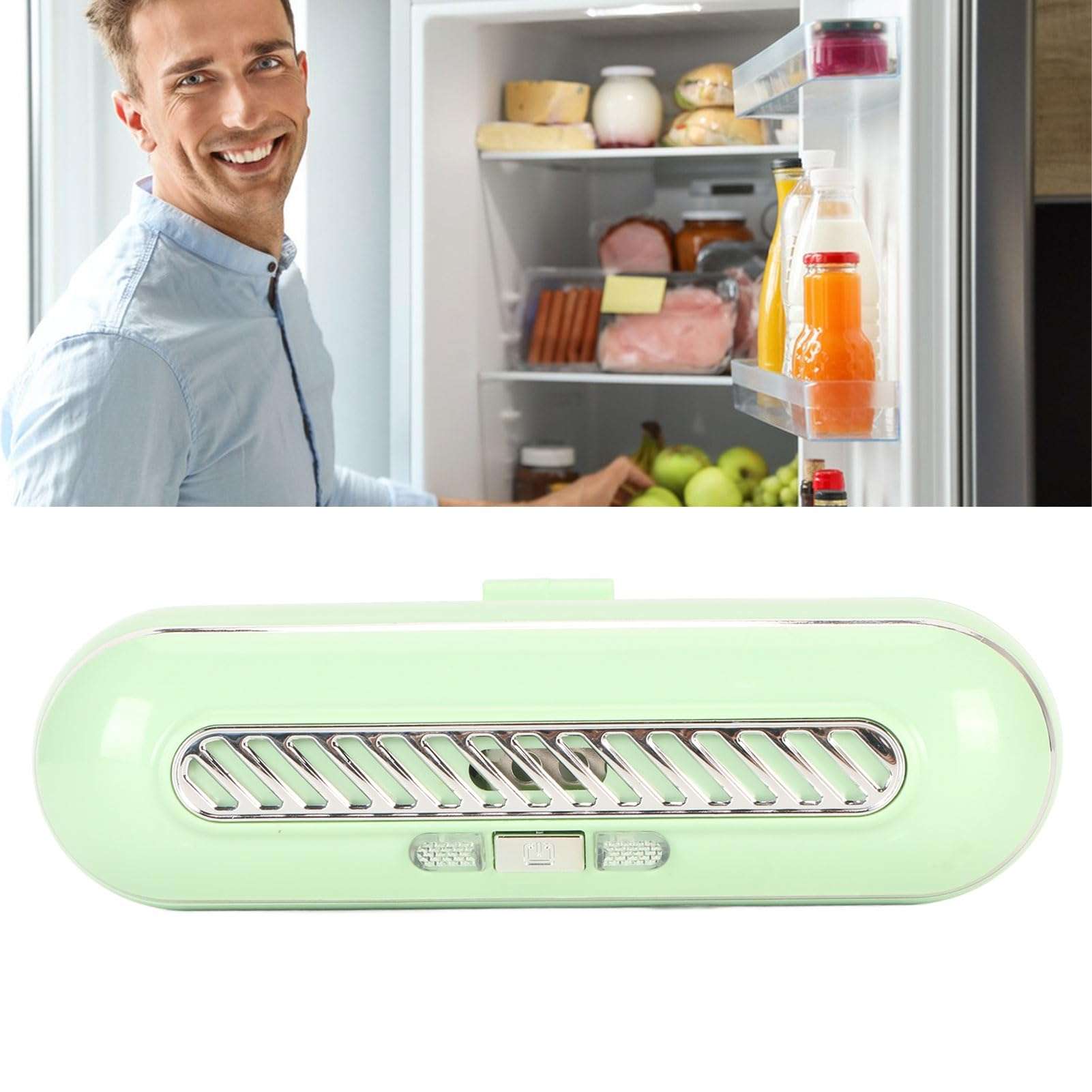 Refrigerator Deodorizer, Refrigerator Odor Eliminator, 1200mAh USB Rechargeable Portable Anti Freeze Fridge Deodorizer for Fridge Closet Shoe Cabinet Car 6