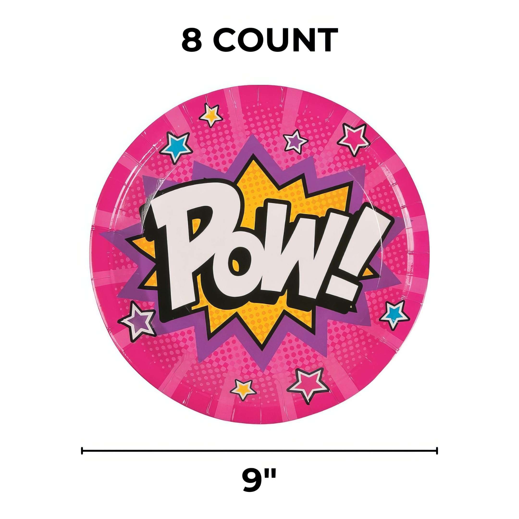 Superhero Girl Themed Dinner Plates - 9", (8 Pcs.) - Perfect for Birthday Parties, Durable & Colorful Tableware 2