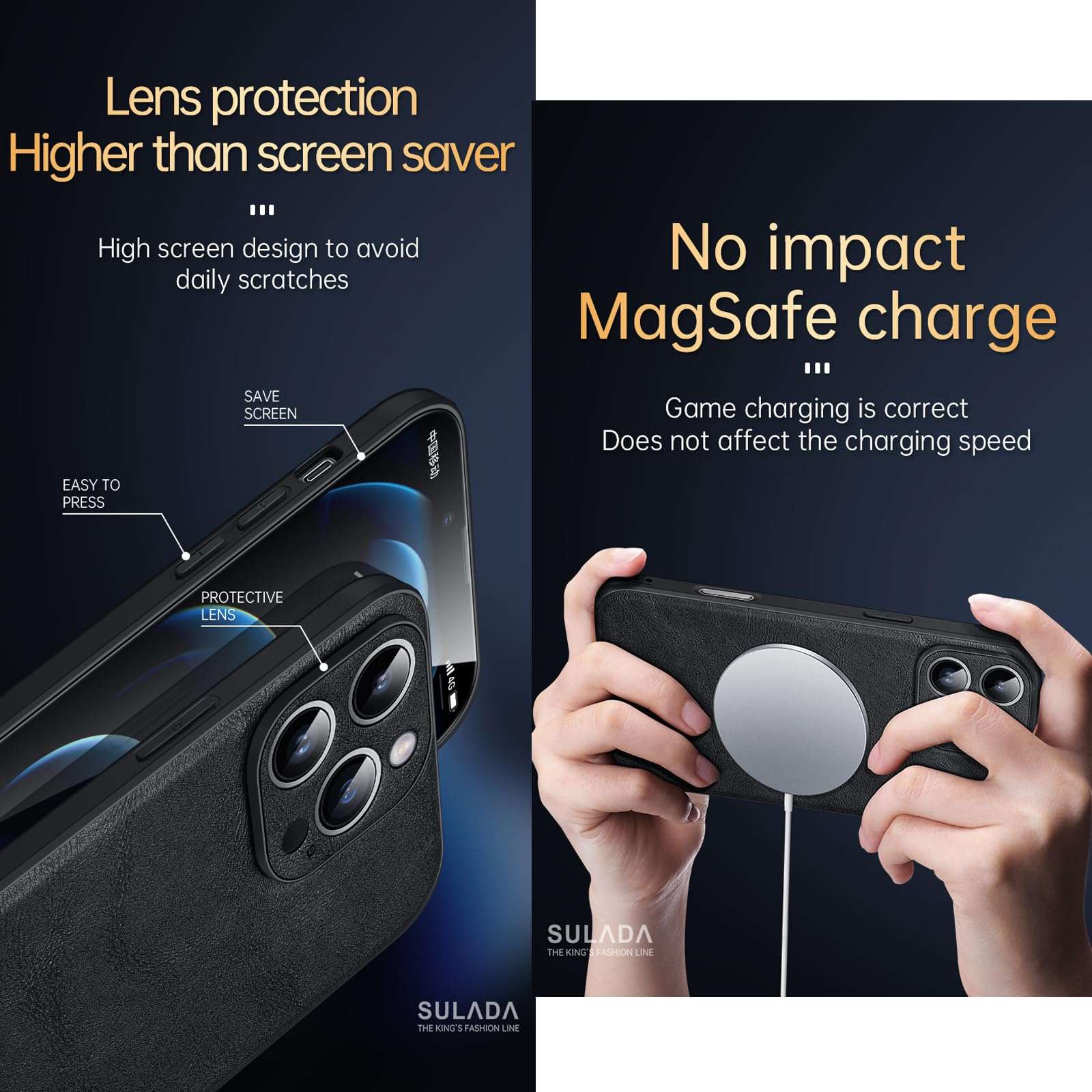 Case for iPhone 16/16 Plus/16 Pro/16 Pro Max, PU Leather Back Panel with TPU Frame, Comfortable Grip with Delicate Leather Texture, Advanced Lens Protection,Orange,16 Pro Max 4