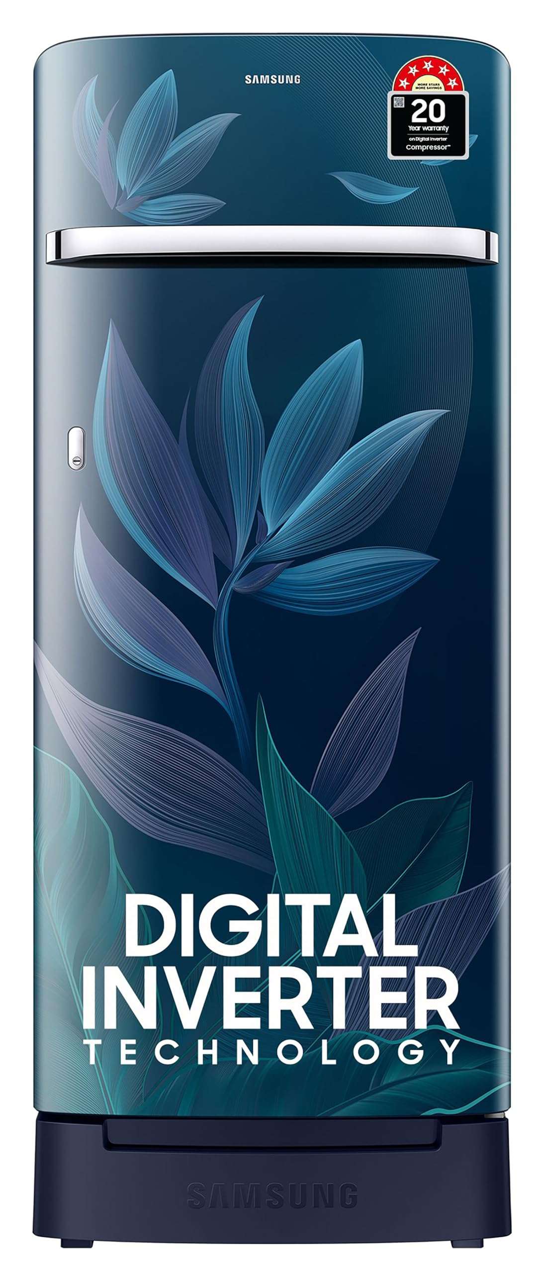 Samsung 215 L, 5 Star, Digital Inverter, Direct-Cool Single Door Refrigerator (RR23D2H359U/HL, Paradise Bloom Blue, Base Stand Drawer, 2024 Model) 1
