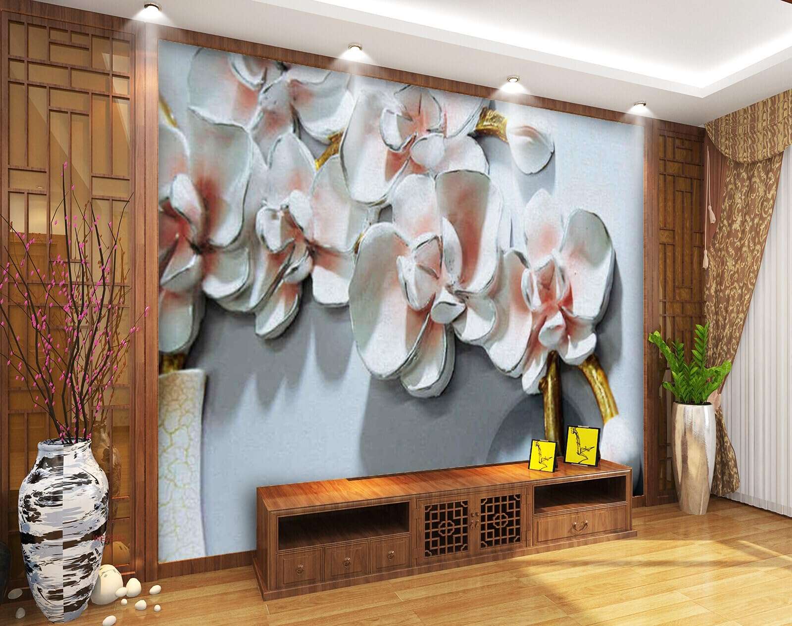 Wall26 - WEZ2162 Decorative Rose Heyday Rise Flowers Beautiful Cosmetic HD 3D Wall Sticker[8 ft x 6 ft] / [244 cm x 183 cm] 4