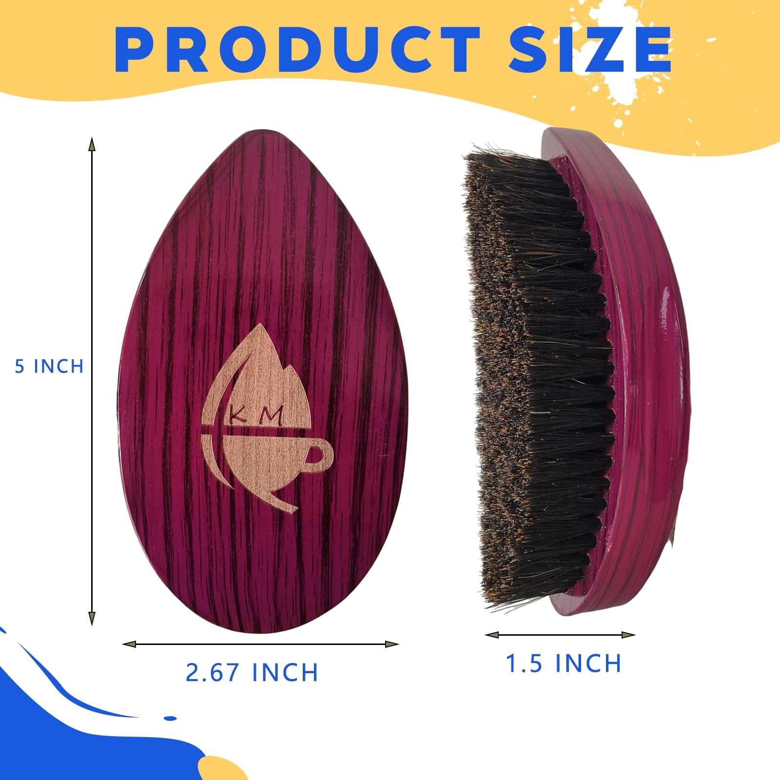 2PCS Laydown 360 Waves Training Pad And Curved 360 Wave Palm Brush With Medium Boar Bristle,Great for wolfing laying down 360 waves. 3