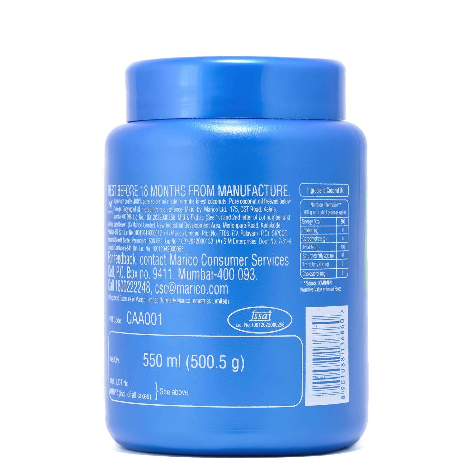 Parachute Coconut Oil Jar 550 ml 3