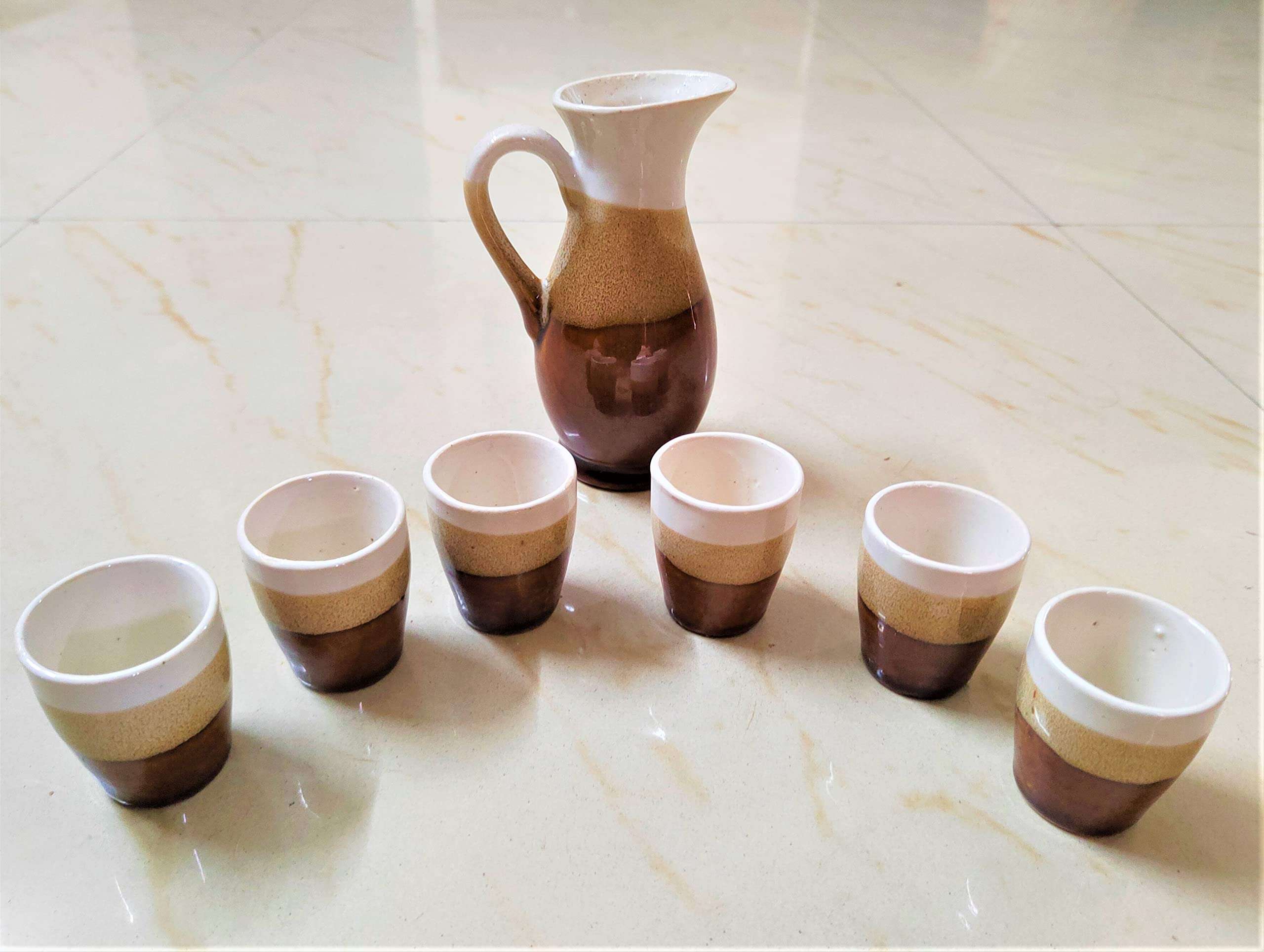 KARARI® Ceramic Kids Toys Kids Tea Set/Tea Cups Set with Suacers for Children DIY Kitchen Set for Kids Tea Set Tea Party Teapot Play Set Girls Kitchen Toy(for Kids ONLY) (Assorted Colour) 2