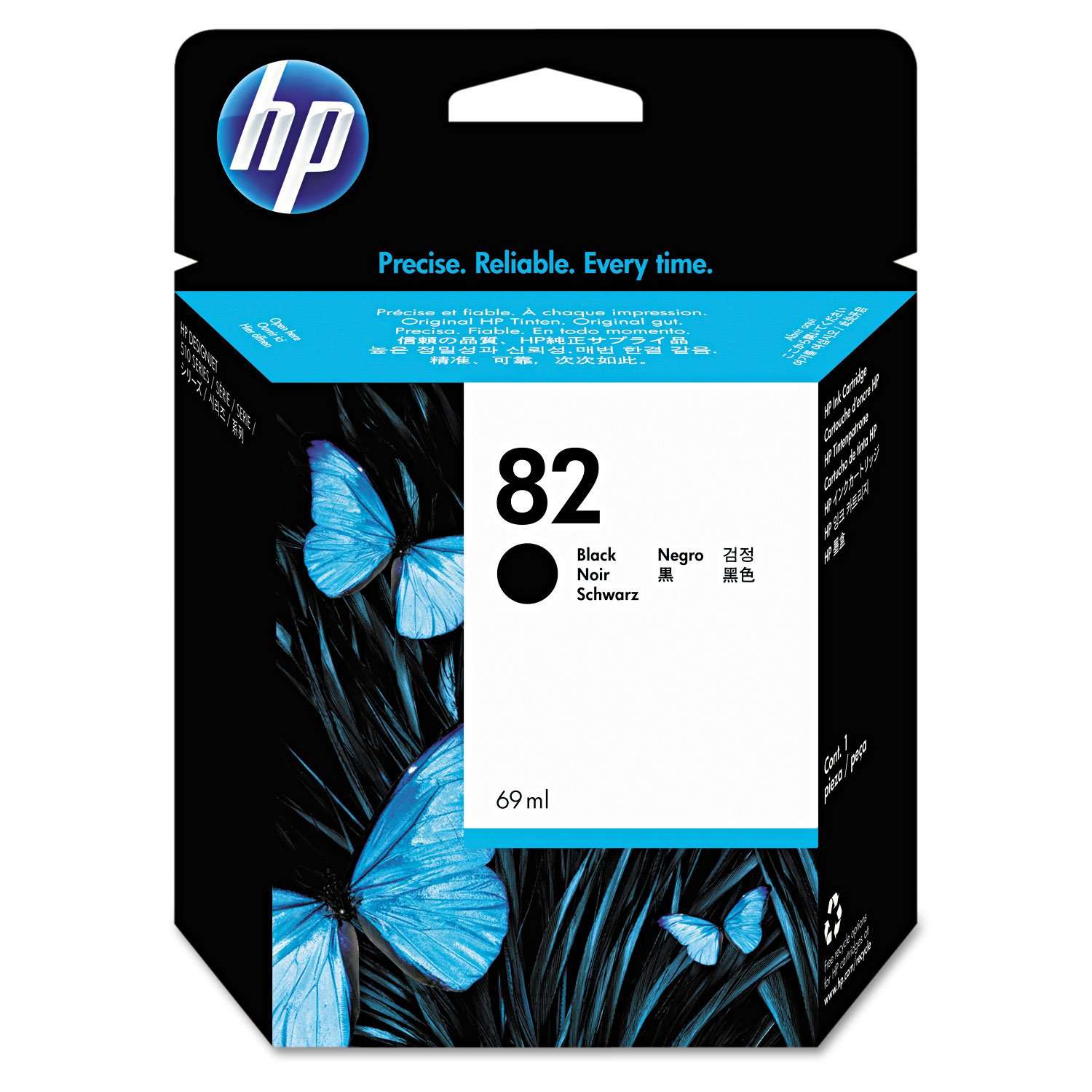 HP 82 69-ml Black Ink Cartridge for HP Designjet 510ps CJ996A and CJ997A Printers (CH565A)