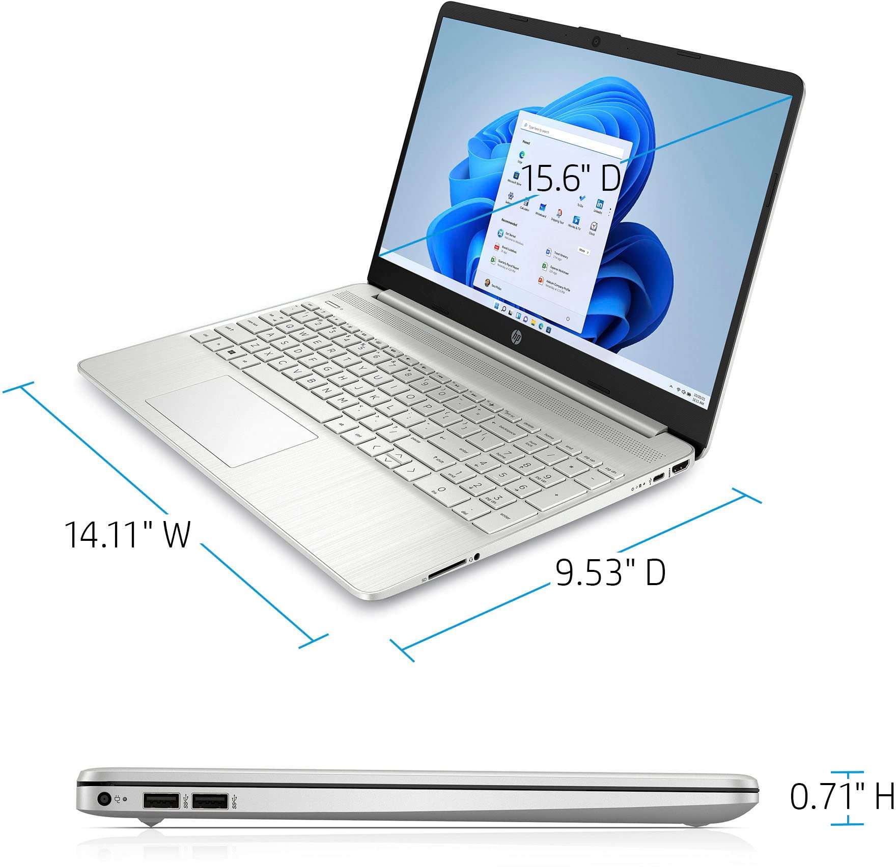 HP 15.6" TouchScreen Laptop, Intel 11th Gen 4-core i5-1135G7 (Beat i7-1160G7), 32GB DDR4 RAM, 1TB PCIE SSD, Intel Iris Xe Graphics, Webcam, Bluetooth, Card Reader, W/ Stylus, Windows 11 Home S ,Silver 5