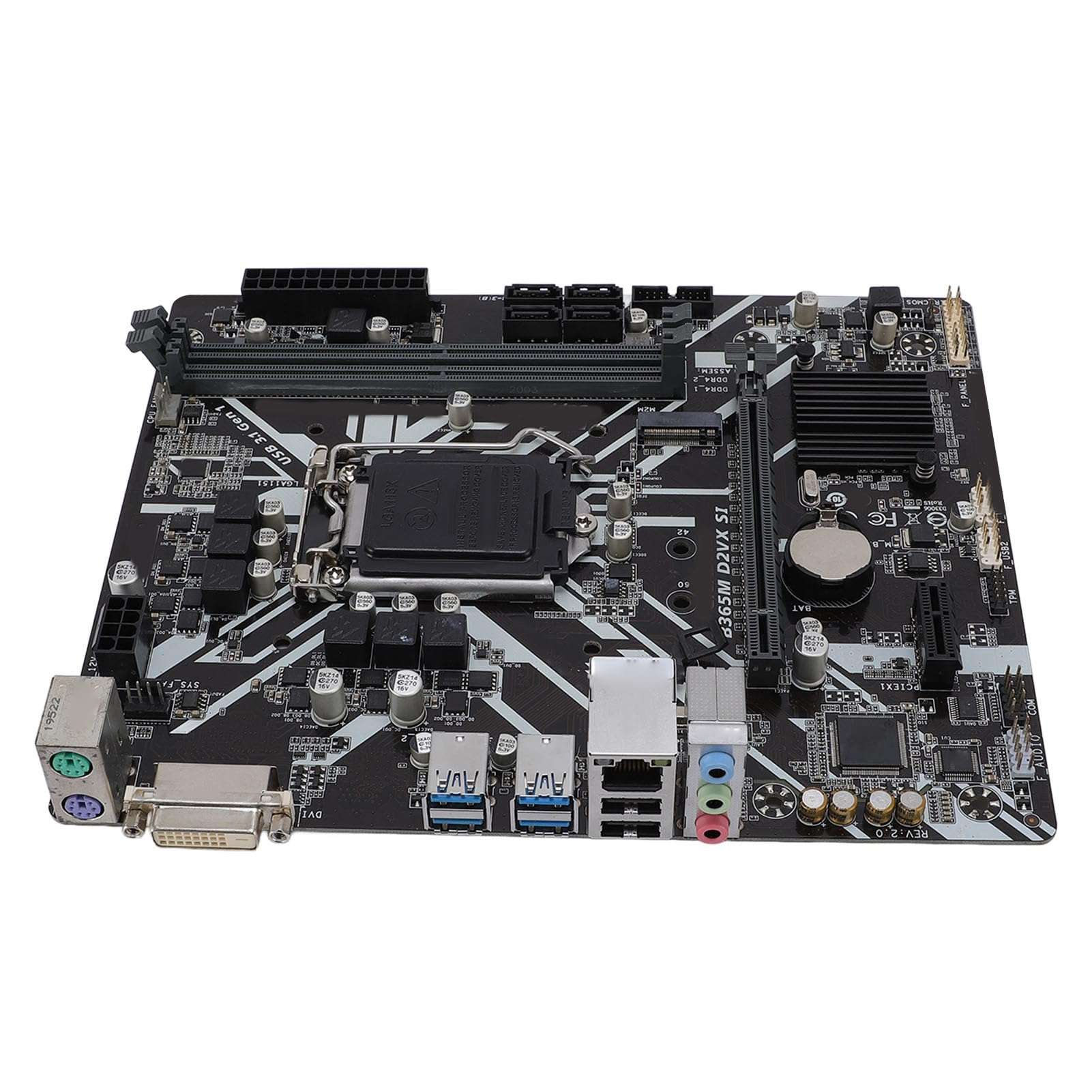 XUMIUZIY B365M D2VX SI M ATX Motherboard, Supports LGA 1151 Socket 9th 8th Gen for Core i9 i7 i5 i3, with DVI Output DDR4 Memory Slots PCI E 3.0 Slots 1