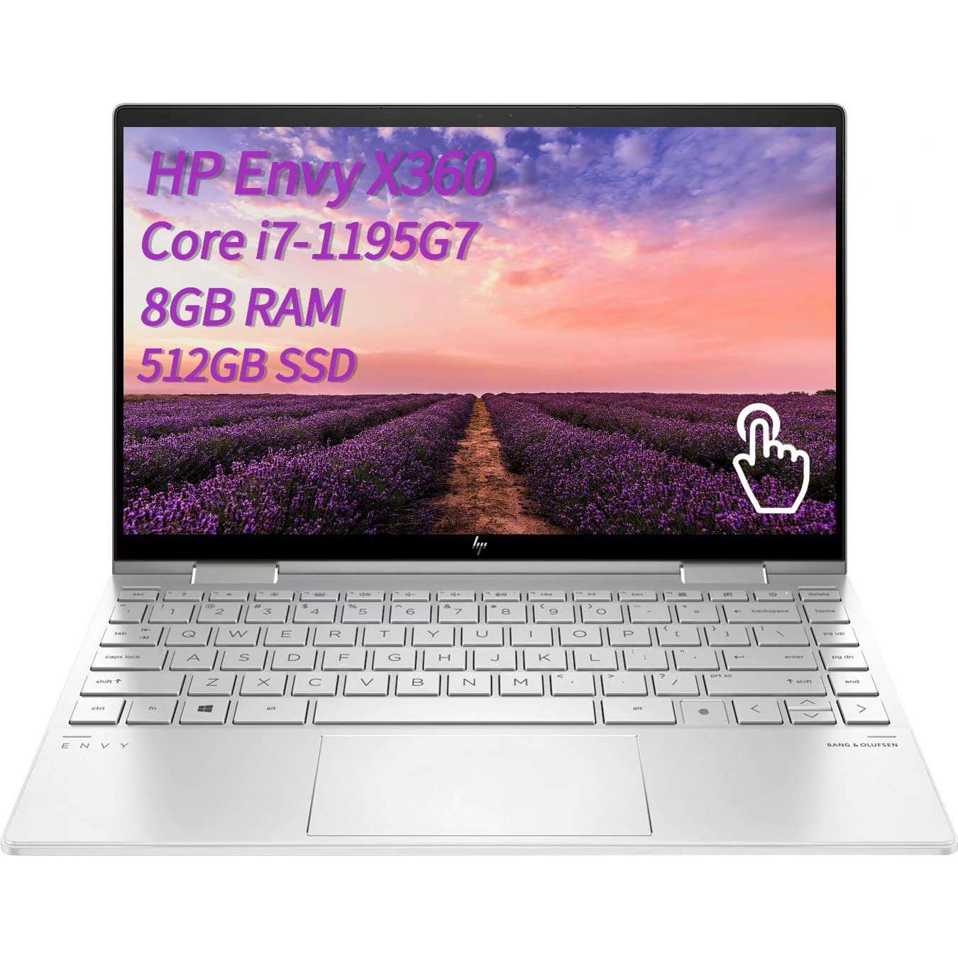 HP Envy X360 2-in-1 13.3" FHD OLED Touch-Screen Laptop, Intel Core i7-1195G7 8GB RAM 512GB SSD, Backlit Keyboard, Bluetooth, Webcam, HDMI, Windows 11 Home, ABYS Mouse Pad