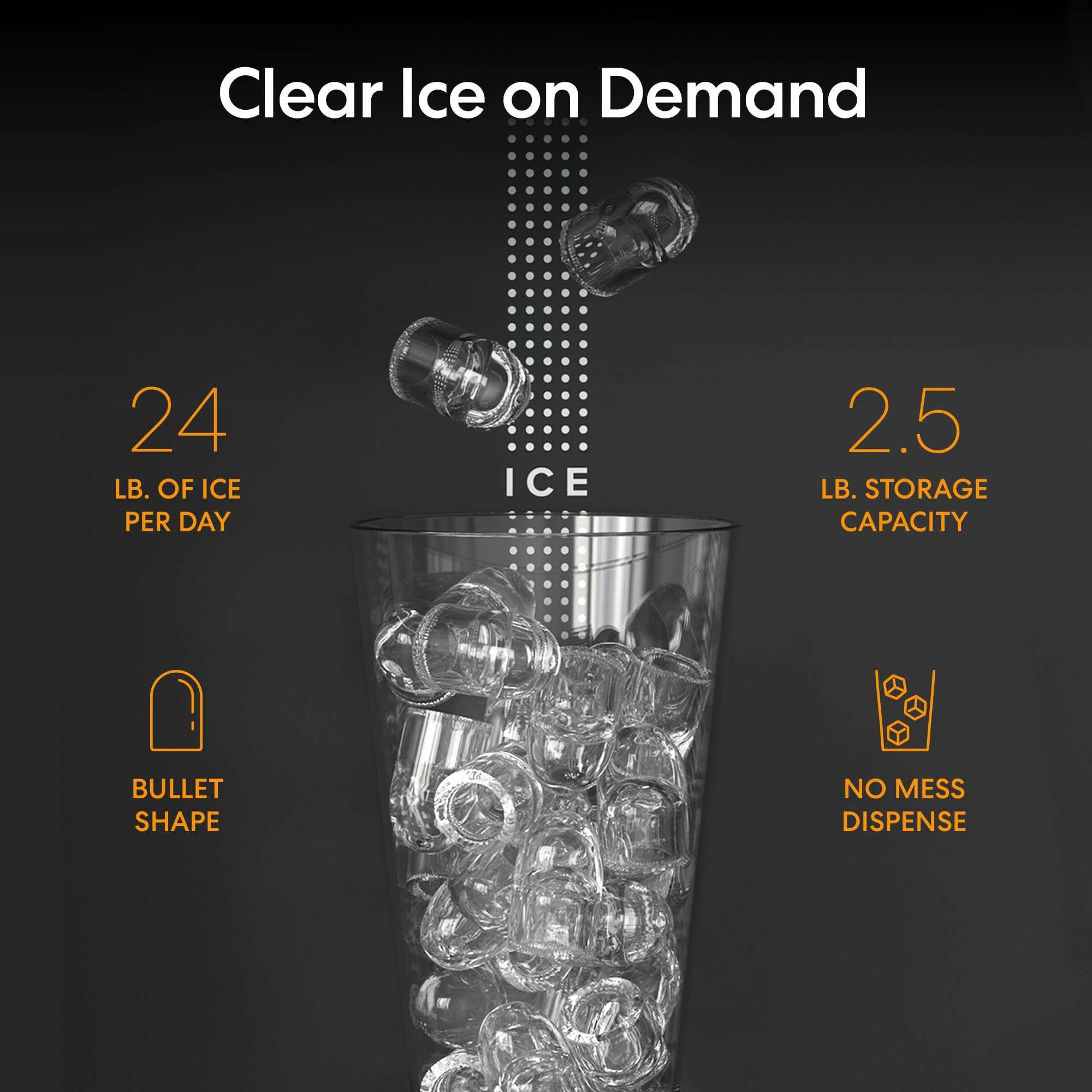 Brio ICE 420 Water Cooler Dispenser for 5 Gallon Bottle with Ice Maker, Bottom Load | UV Self Cleaning Technology, Night Light, Child Safety Lock & 2X Fast Dispense | NSF Certified - Black & Stainless 4