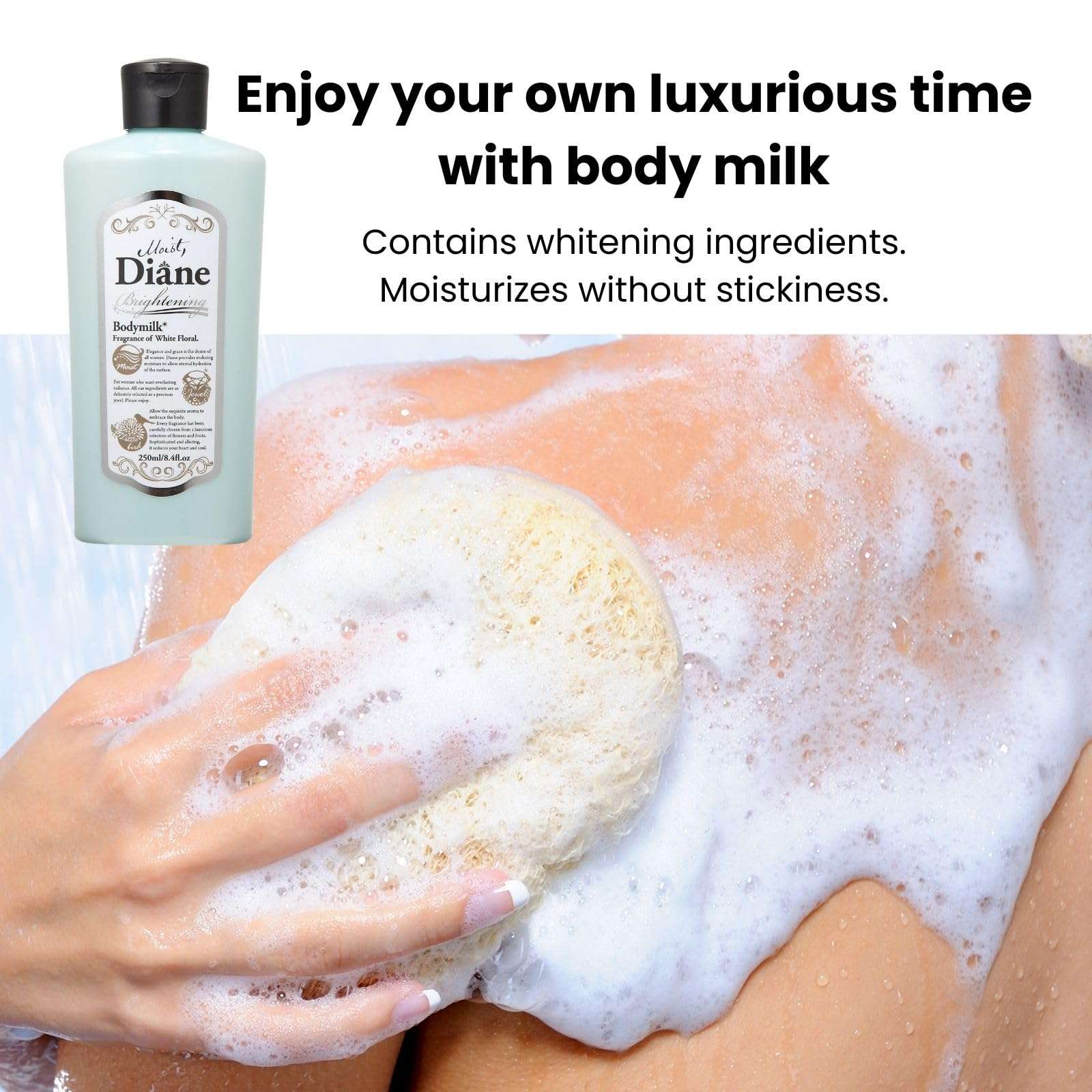 Moist Diane Bodymilk Fragrance of White Floral Body Milk for Unisex, 8.4 Ounce 3