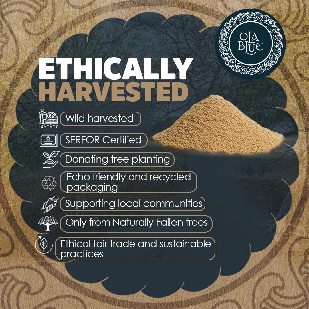 Palo Santo Powder 4oz Natural and Sustainable from Peru Incense Powder for Smudging, Energy Cleansing, Meditation - sustainably Harvested Aromatic Resin Organic Incense 5