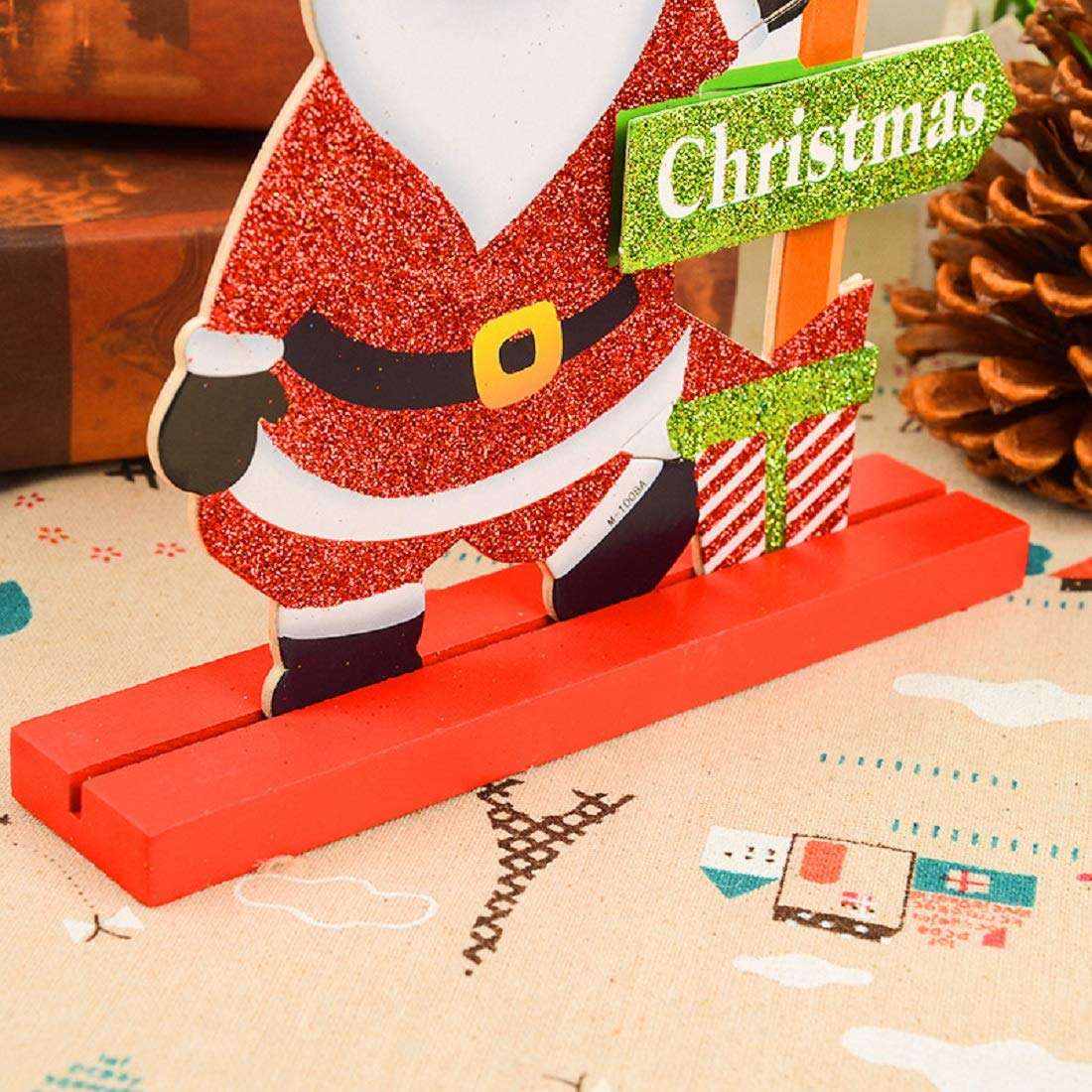 3pcs Santa Reindeer Snowman Christmas Table Decorations Happy Holidays Centerpiece for Home Party Office 6