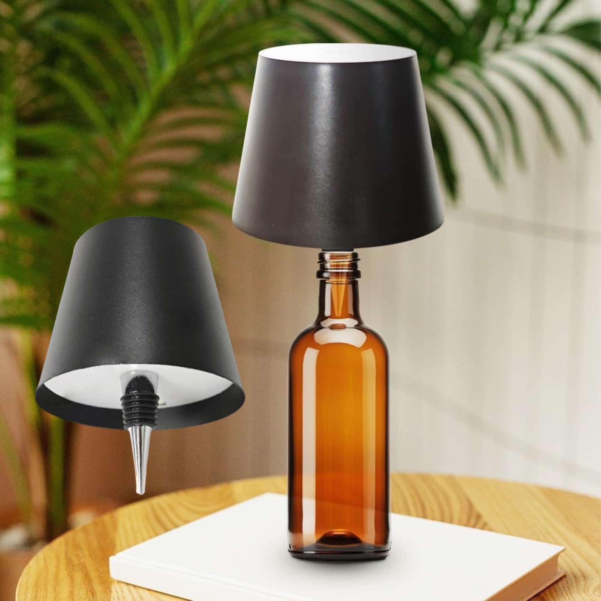 XERGY Wireless LED Bottle Lamp – USB-C Rechargeable, 3-Color Dimmable Touch Light for Liquor Bottles, Bedside, Home & Bar Decor (Bottle Not Included) 1