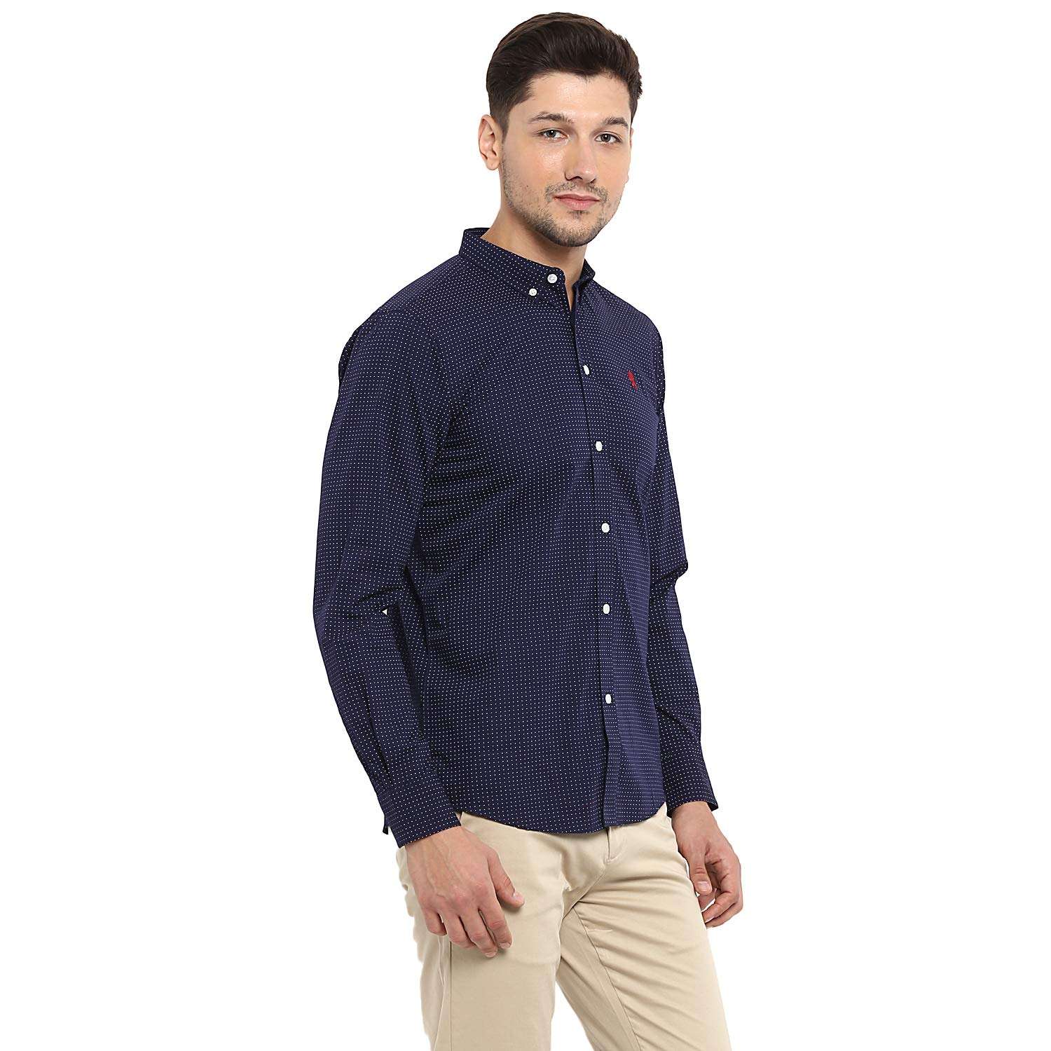 Red Tape Men's Printed Regular fit Casual Shirt (RSF9254A_Dot Navy_S 5
