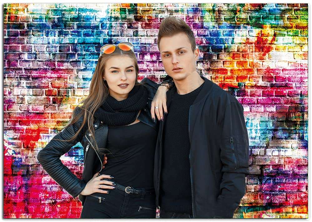 Dudaacvt 8x6ft Colorful Brick Wall Photography Backdrops Baby Birthday Party Wedding Graduation Home Decoration Photo Booth Studio Prop Banner Q013 5