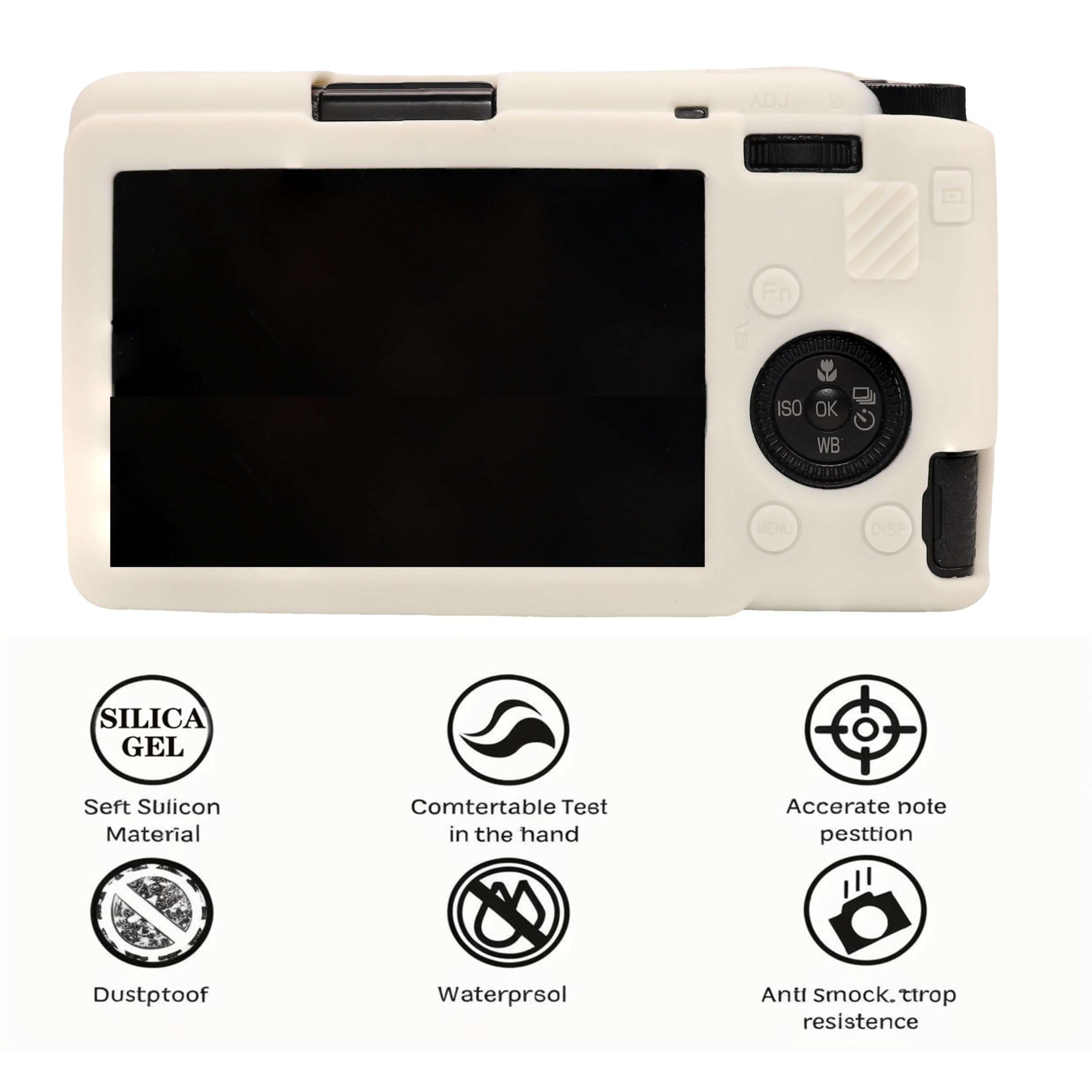 AEXUTDA Protective Case for Ricoh GRIII GRIIIx Camera, Soft Silicone GRIII GRIIIx Camera Case Cover with Detachable Lens Cover Lightweight Skin Friendly，Misty White 5