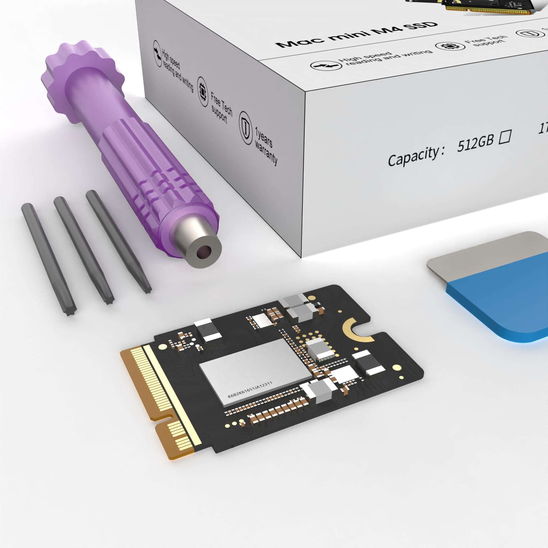 wusheation Mac mini M4 1TB SSD Upgrade – Internal NVMe Hard Drive Replacement Kit for Mac mini M4, DIY Storage Expansion Solution (1, TB)