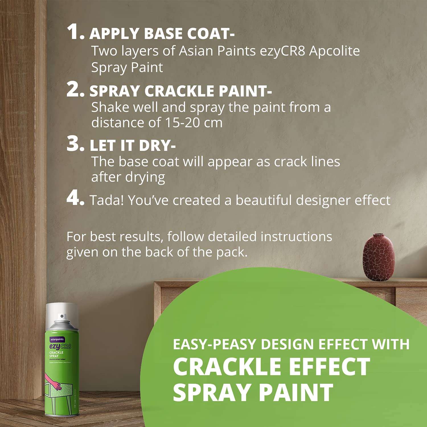 Asian Paints Spray Paint Crackle Effect Spray 125 g (200ml) 5