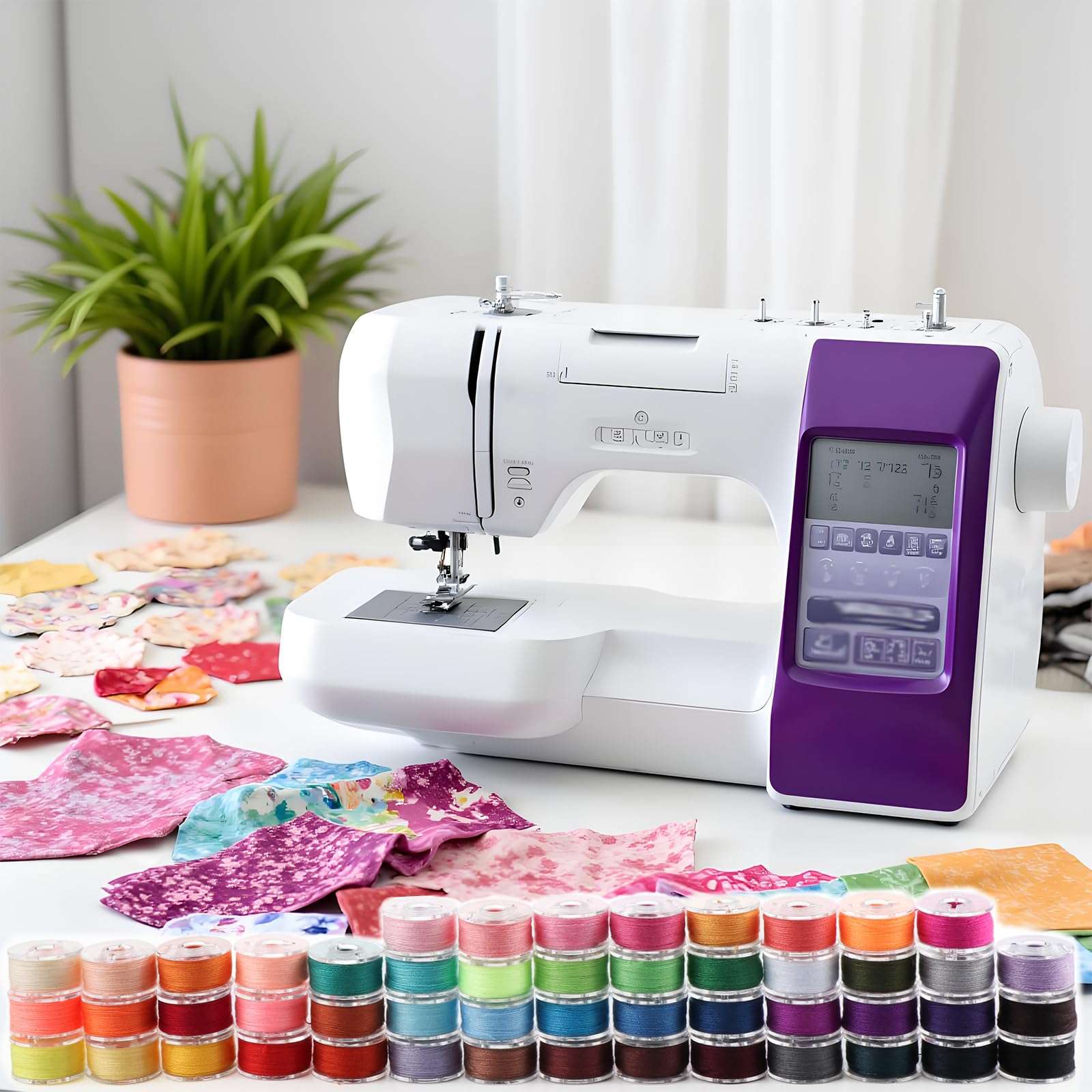 StiVerse 50Colors Sewing Bobbins Thread with Bobbin Box, SizeA Class15 PrewoundBobbin Thread for Sewing Machine,PolyesterThread Compatible with Singer/Brother/Janome/Embroidery Machine 5