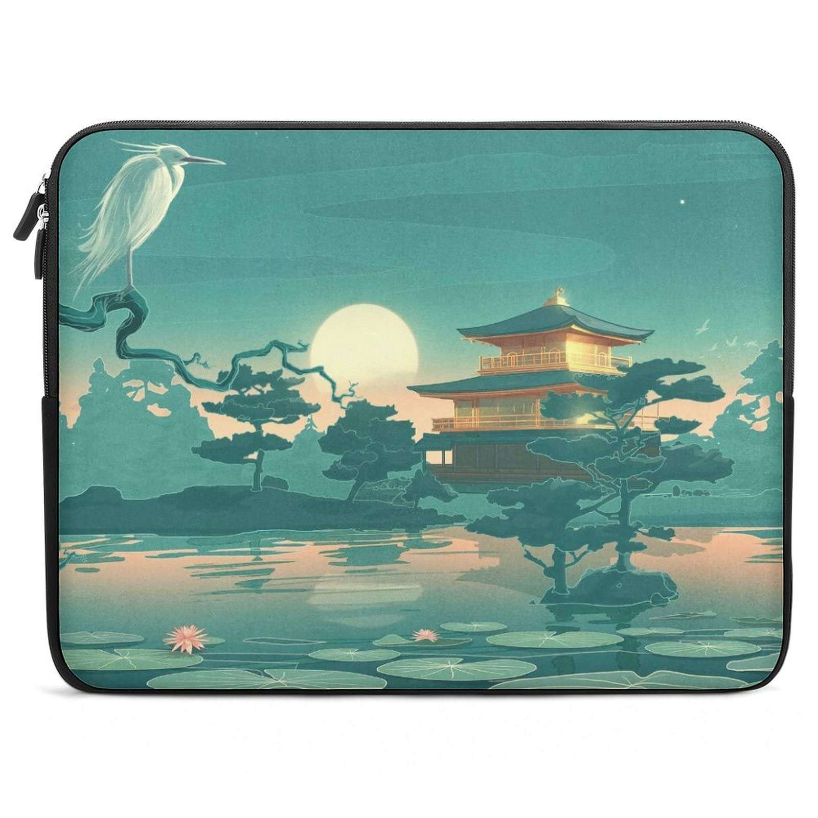 Japanese Anime Palace Moon Lotus Pond Laptop Cover Case Protective Laptop Sleeve Bag Briefcase Carrying Case for Men Women 17inch 1
