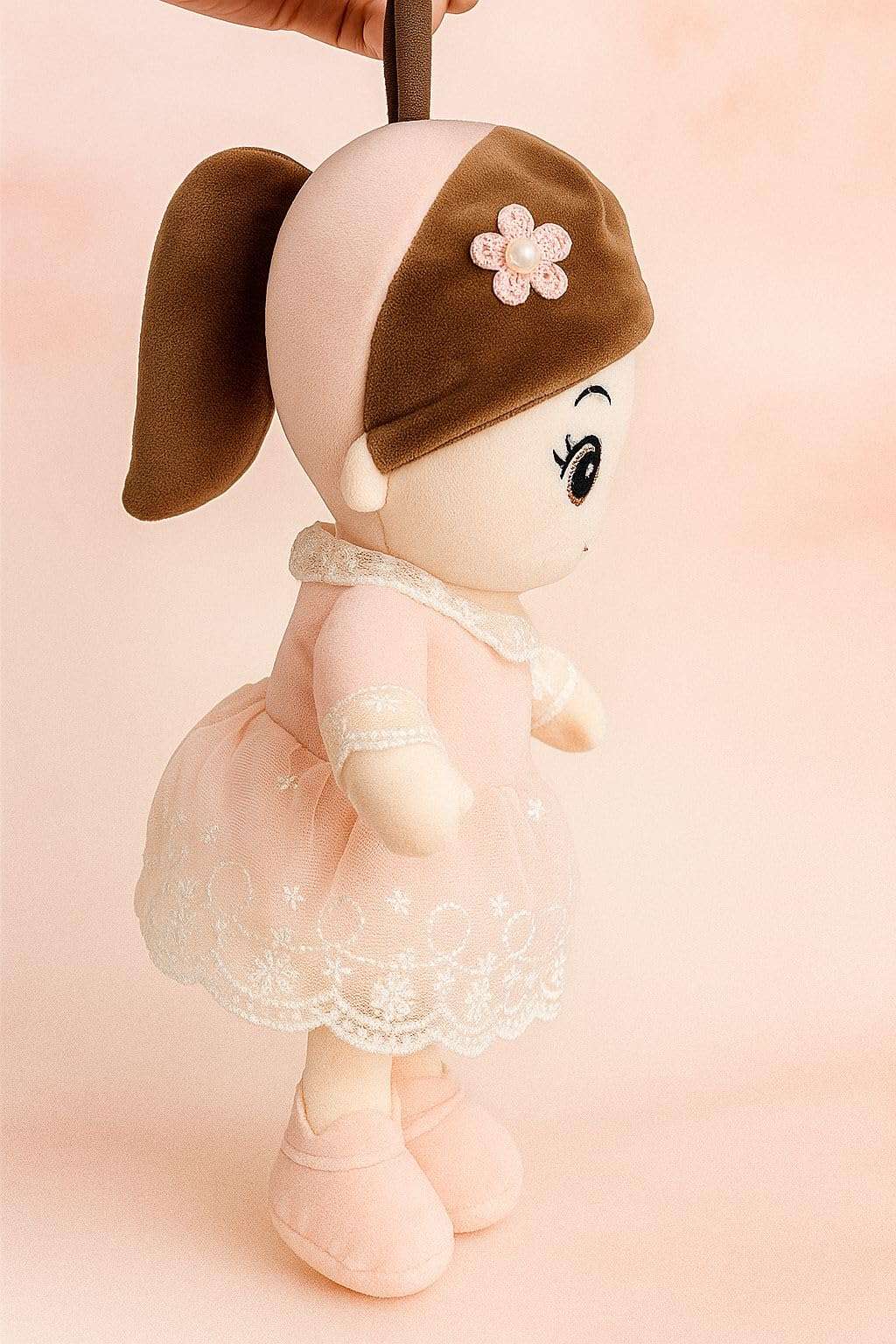 SCOOBA Soft Pink Adorable Baby Doll 40cm Medium - Polyfill Washable Cuddly Soft Plush Toy - Helps to Learn Role Play - 100% Safe for Kids (Baby Doll Pink) 4