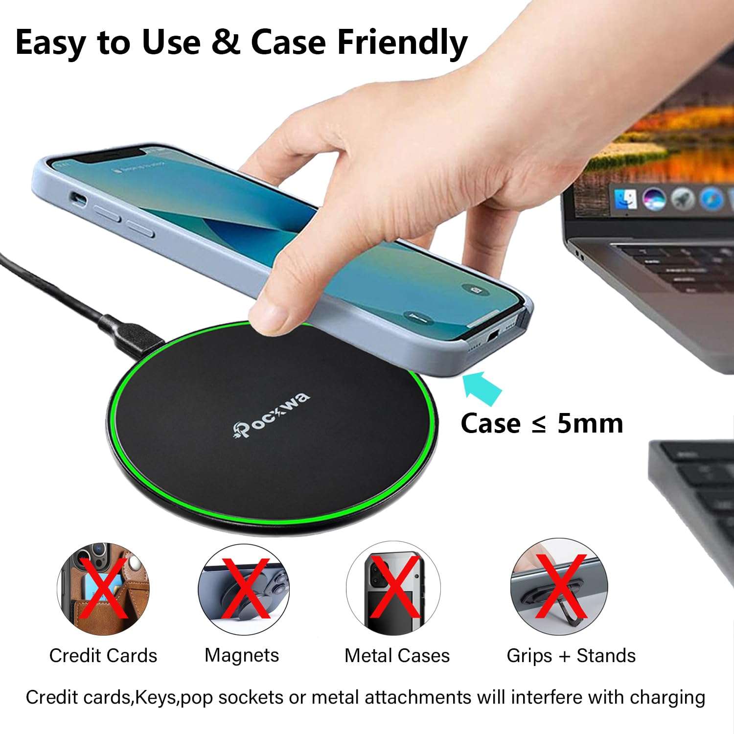 Wireless Charger for Samsung Galaxy S25 Ultra S24 Plus S23 S22 S21 S20 S10 S9 S8, Galaxy Note 20 10 9 8; Fast Wireless Charging Pad Compatible with iPhone 16 Pro Max 15 14 13 12 11 XS XR X 3