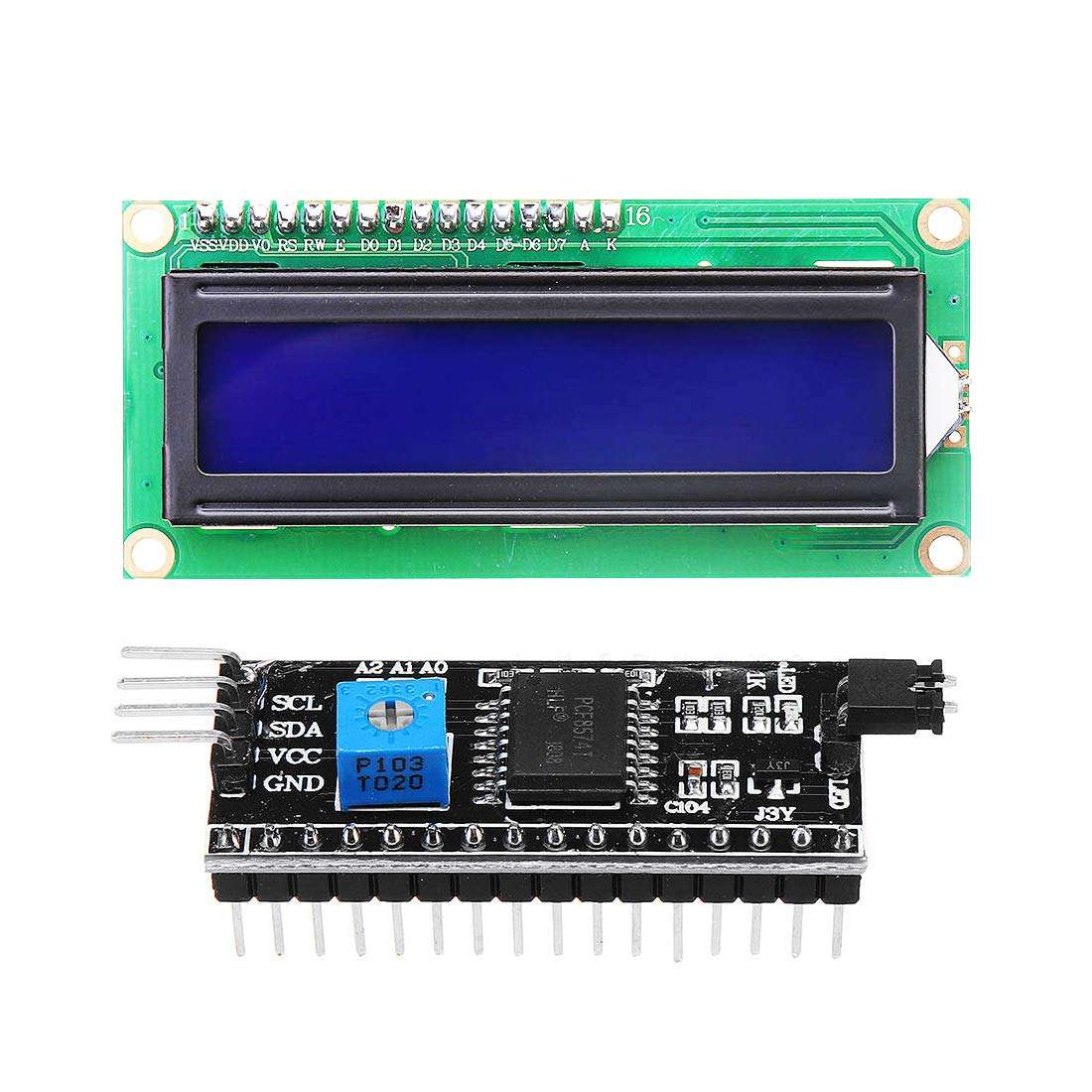 REES52 16x2 LCD Display with I2C Module for(Compatatable with) Arduino UNO, MEGA, Nanao/Raspberry Pi, 16x2 LCD Display with i2c, 16x2 LCD Display, i2c LCD Display 1