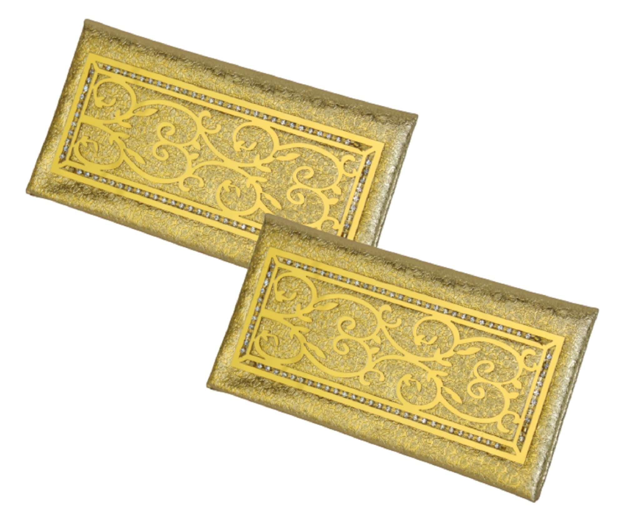 BERRYCRAVE Golden Leatherette Paper Fancy 3D Design Shagun Envelope | Shaadi ke lifafe | Envelope | Wedding | Engagement | Birthday | Festivals | Money | Flowers Design-2 1