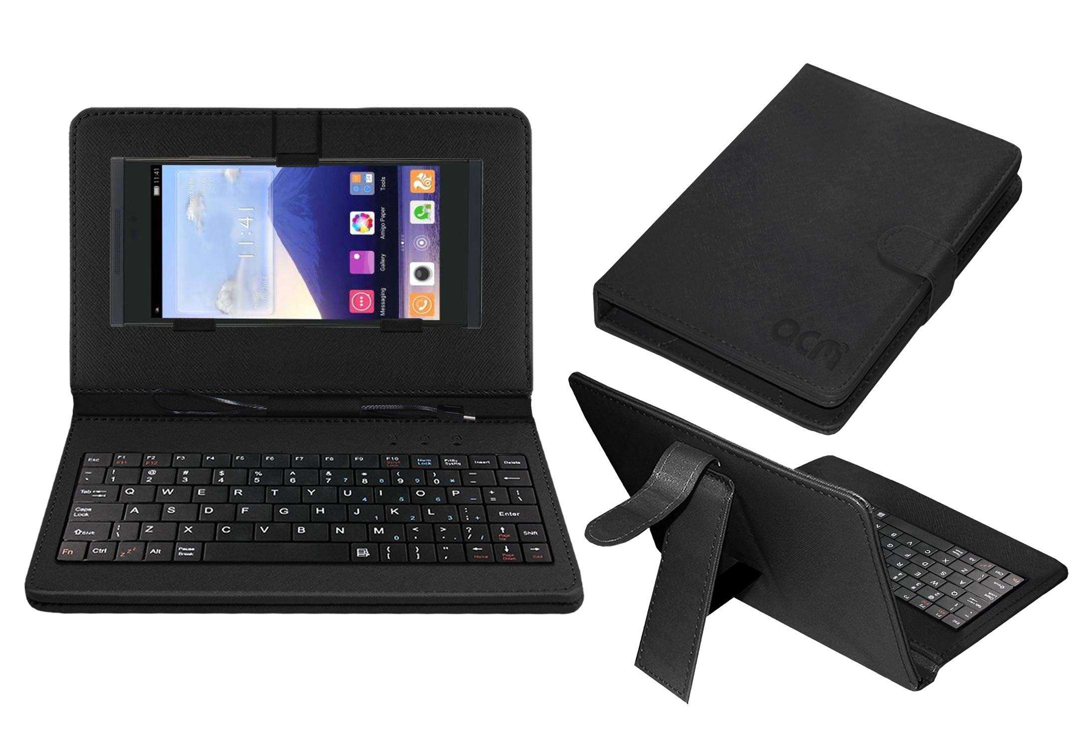 ACM Keyboard Case Compatible with Gionee Gpad G5 Mobile Flip Cover Stand Plug & Play Device for Study & Gaming Black