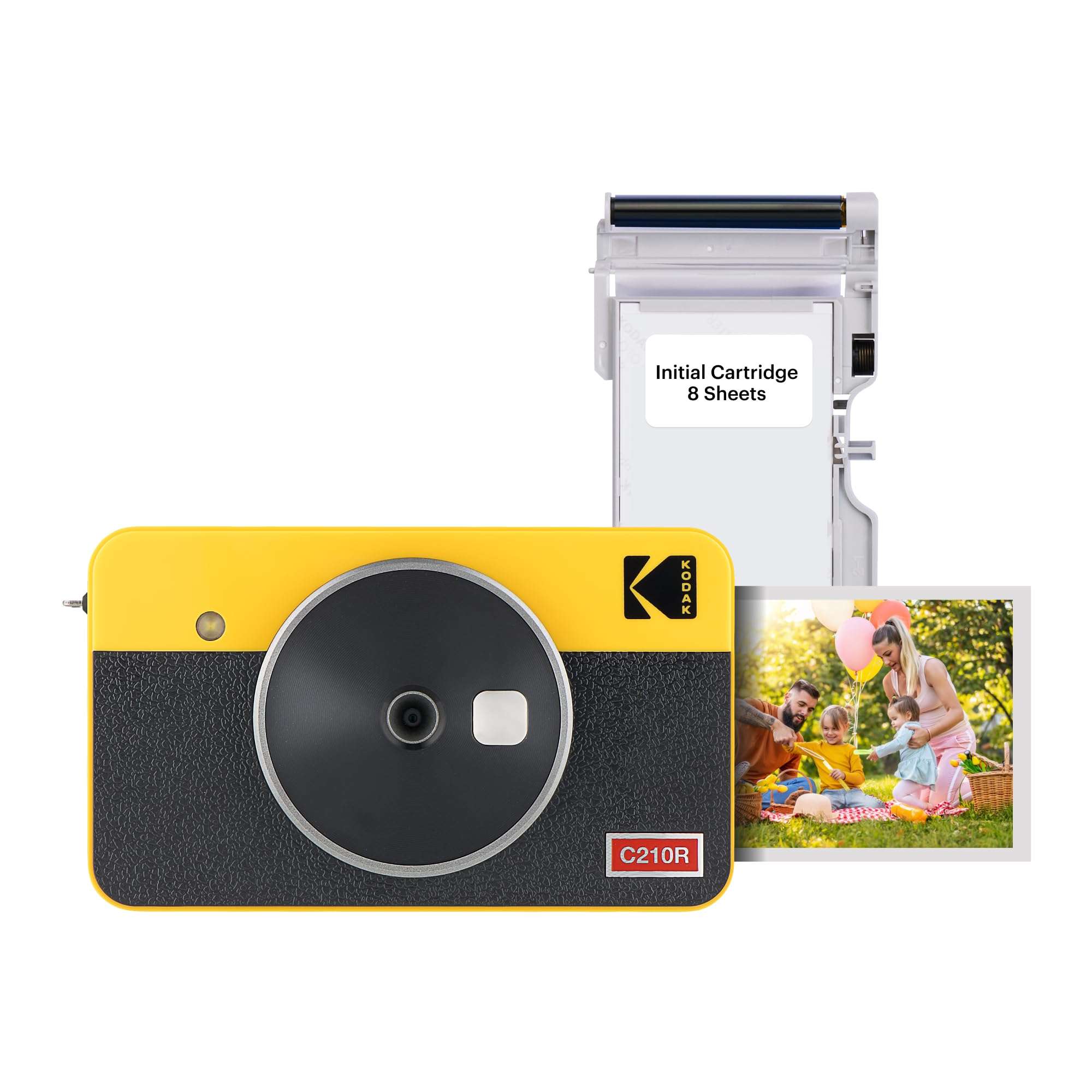 KODAK Mini Shot 2 Retro 4PASS 2-in-1 Instant Digital Camera and Photo Printer (2.1x3.4) Initial 8 Sheets + 60 Sheets Gift Bundle, Yellow 1