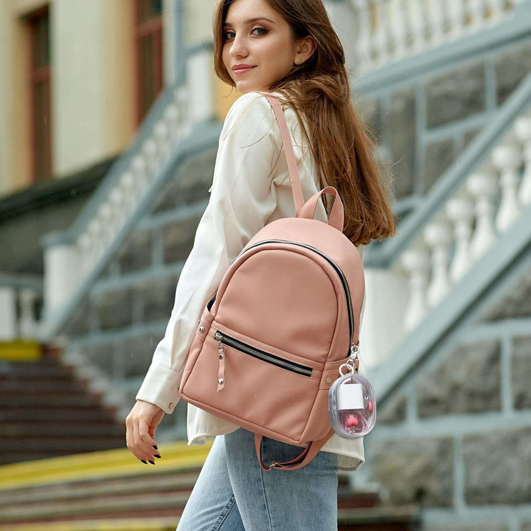 2 Pcs Cable Storage Case Portable Hanging Transparent Headphone Case Zipper Closure Visible Minimalist Earphone Case for USB Flash Drive,Keys, Mini Lipstick, Earbuds (Black, White), Earphone Case 3