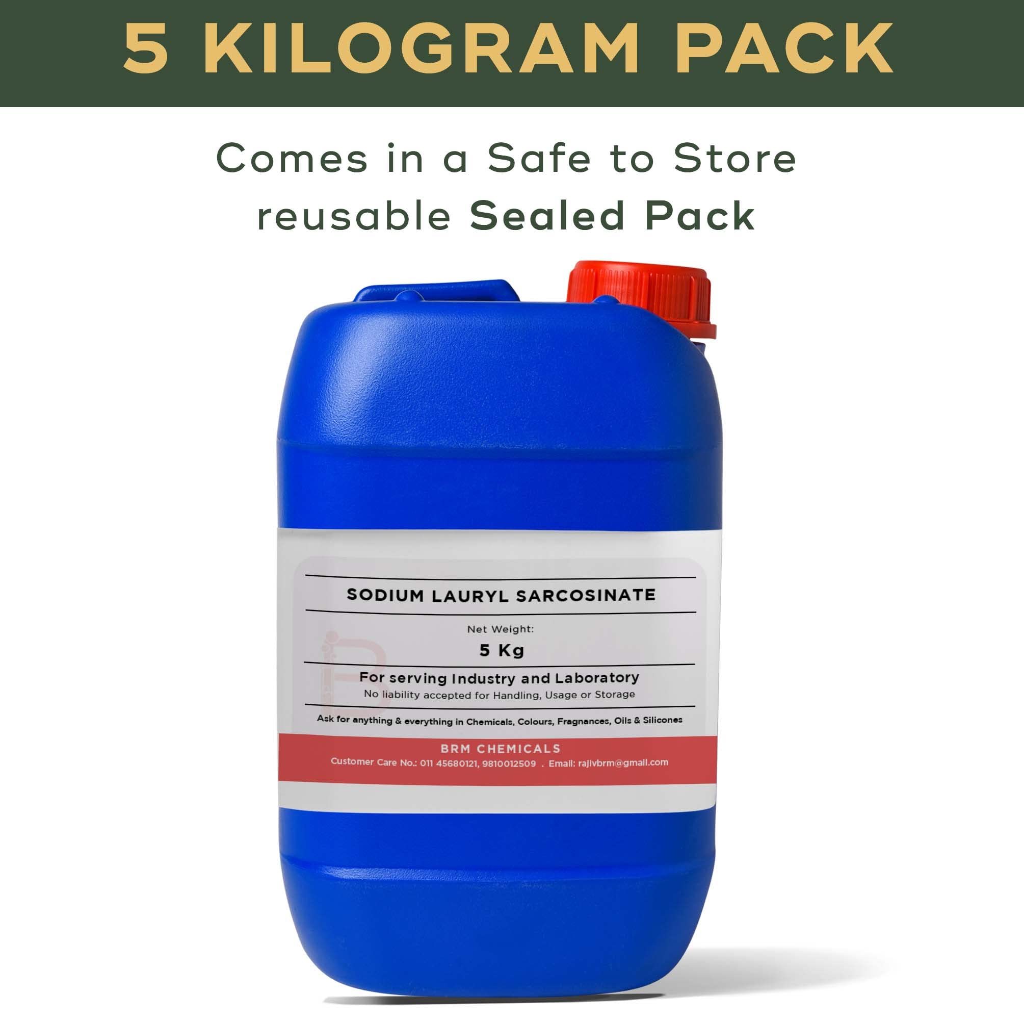 BRM Chemicals Sodium Lauryl Sarcosinate - 5 KG For Soap Making, Shampoo, Cosmetics, Serum Making, Beauty Formulations, Moisturizer, Lotion Making & DIY Personal Care For Face, Hair, Skin & Body 3